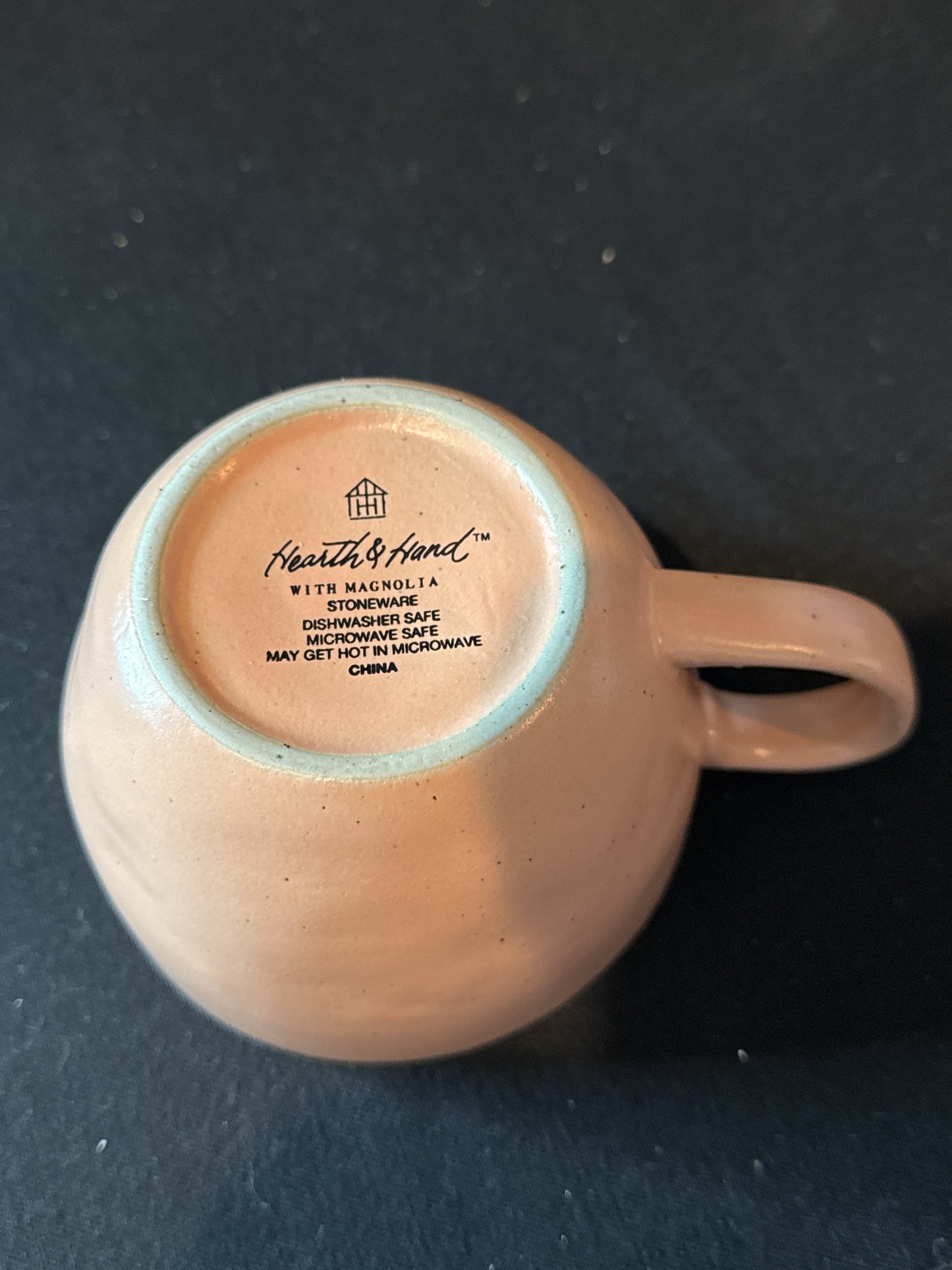 Hearth & Hand I Love You Pink and Coral Latte Mug Coffee Cup Mug 3" Tall x 4.25" Wide