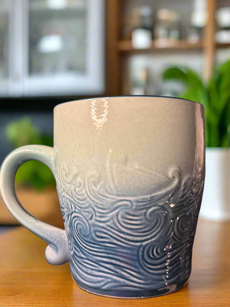 Ark Encounter Blue Interior Noah's Ark Ceramic Coffee Cup Mug 4.5" Tall New