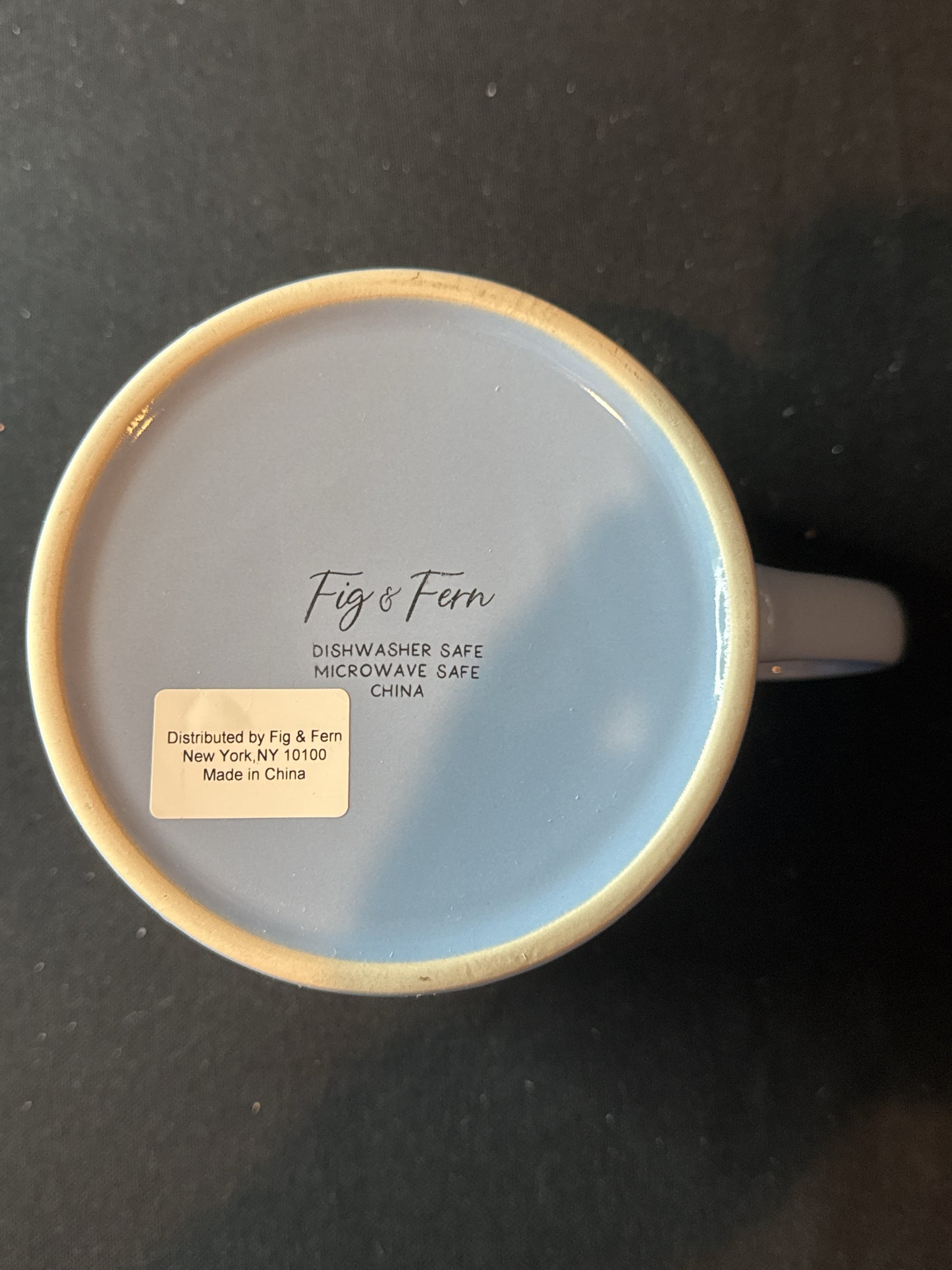 Fig & Fern Blue Swan Coffee Cup Mug Large 3.5" Tall x 4 3/8" Wide New