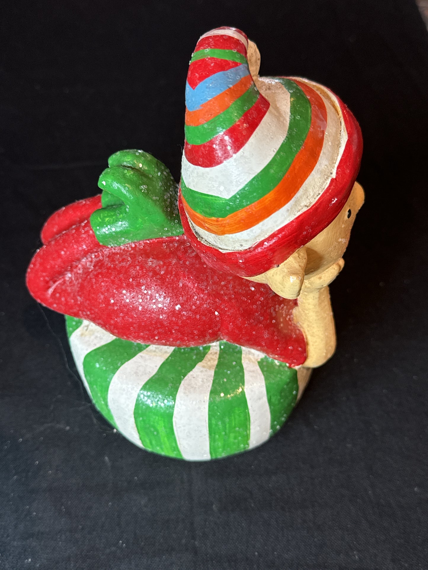 Cracker Barrel Sitting Elf and Elf Laying Down Holiday Christmas Statue