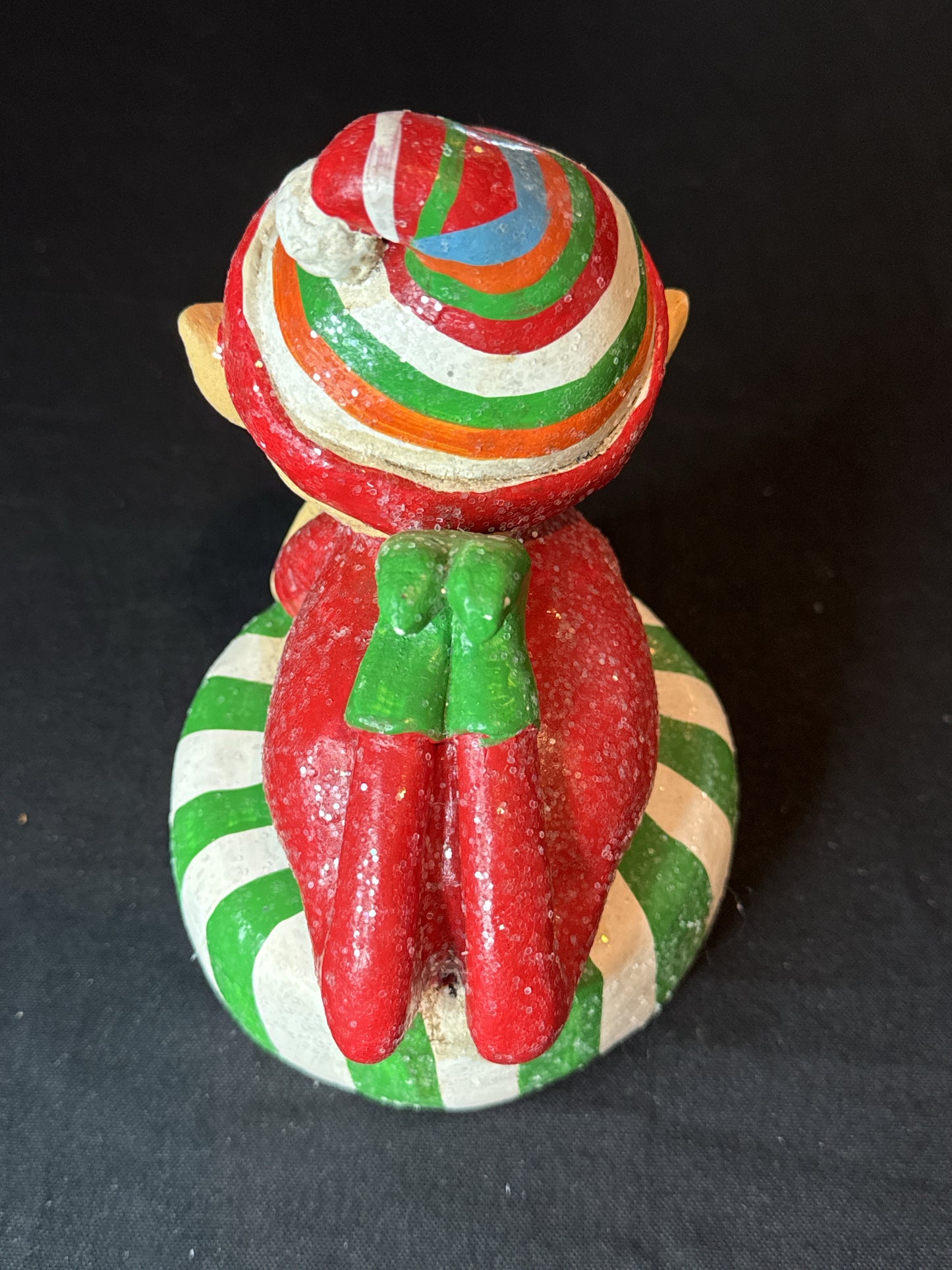 Cracker Barrel Sitting Elf and Elf Laying Down Holiday Christmas Statue