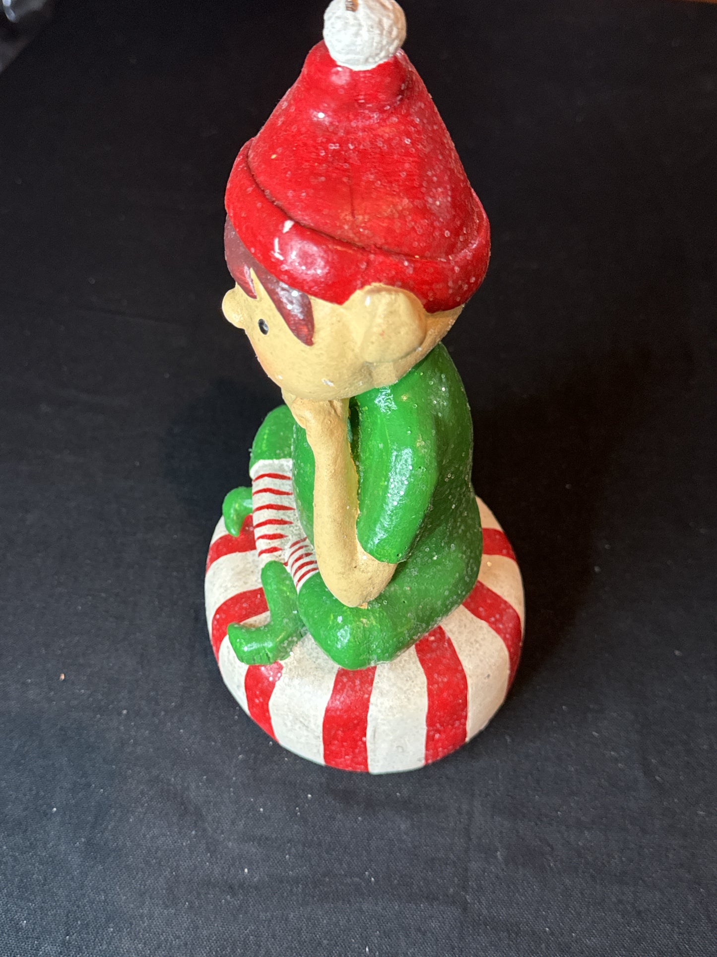 Cracker Barrel Sitting Elf and Elf Laying Down Holiday Christmas Statue