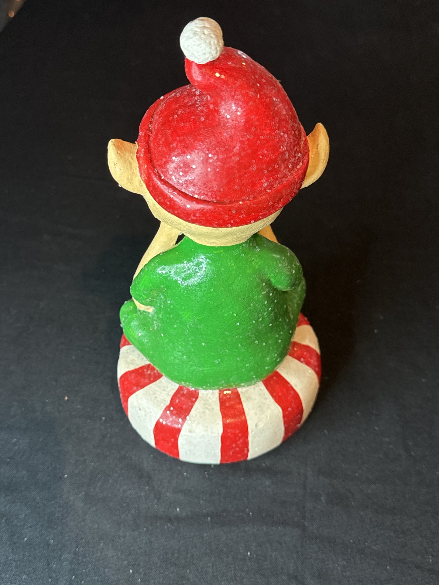 Cracker Barrel Sitting Elf and Elf Laying Down Holiday Christmas Statue