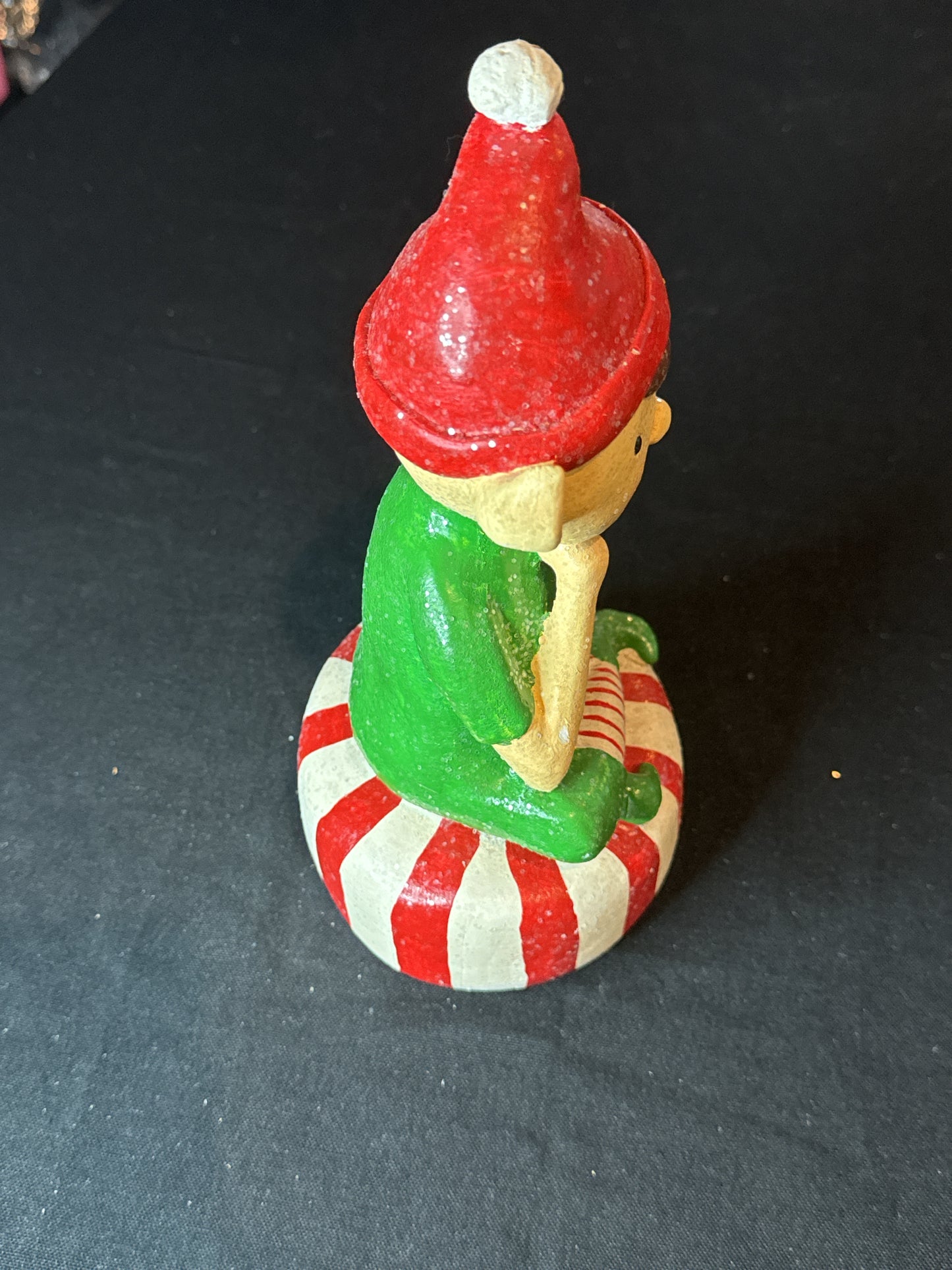 Cracker Barrel Sitting Elf and Elf Laying Down Holiday Christmas Statue