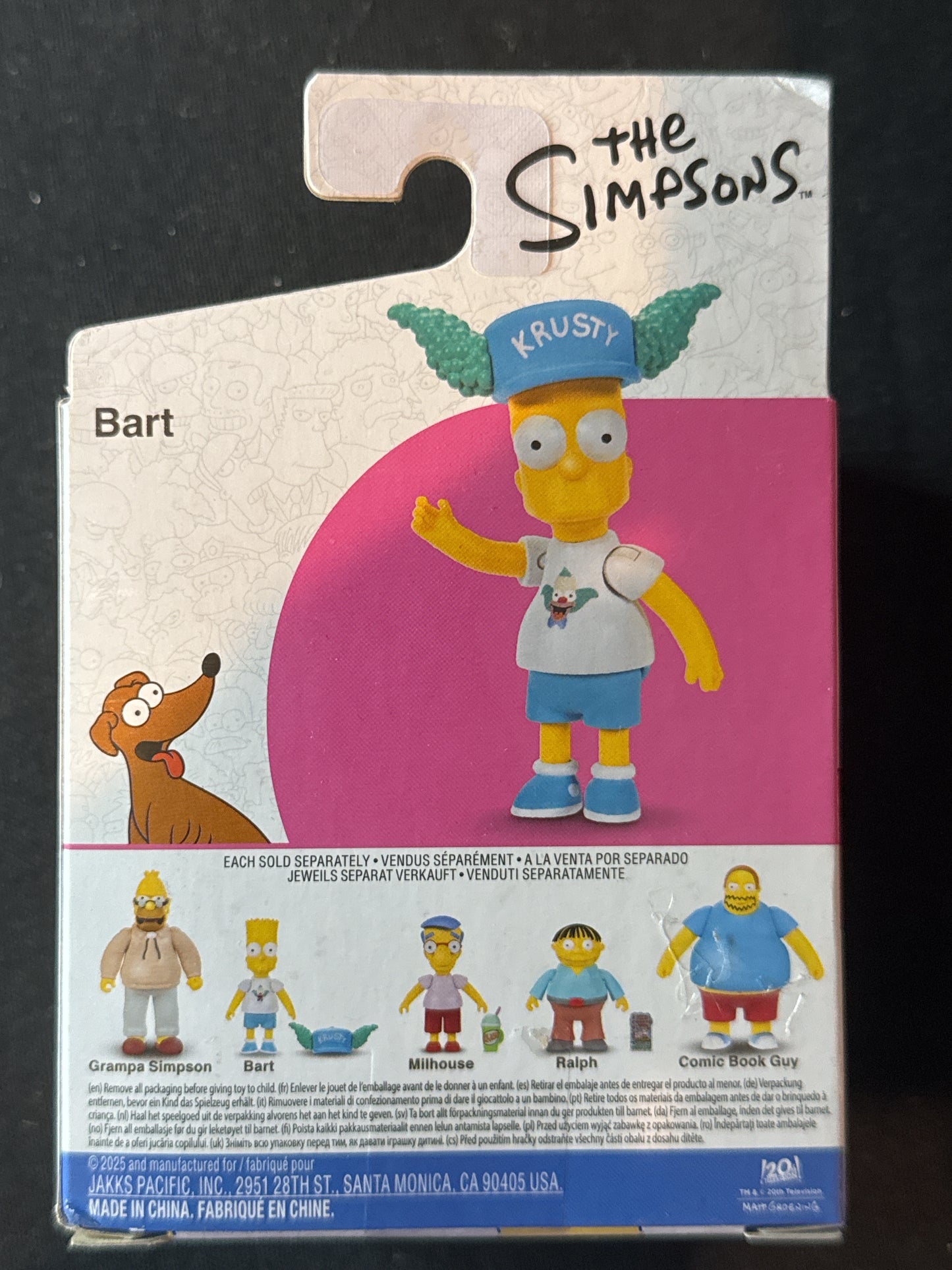 Bart w/ Krusty The Klown Hat The Simpsons 2.5" Figure Wave 3 by Jakks Pacific New in Box
