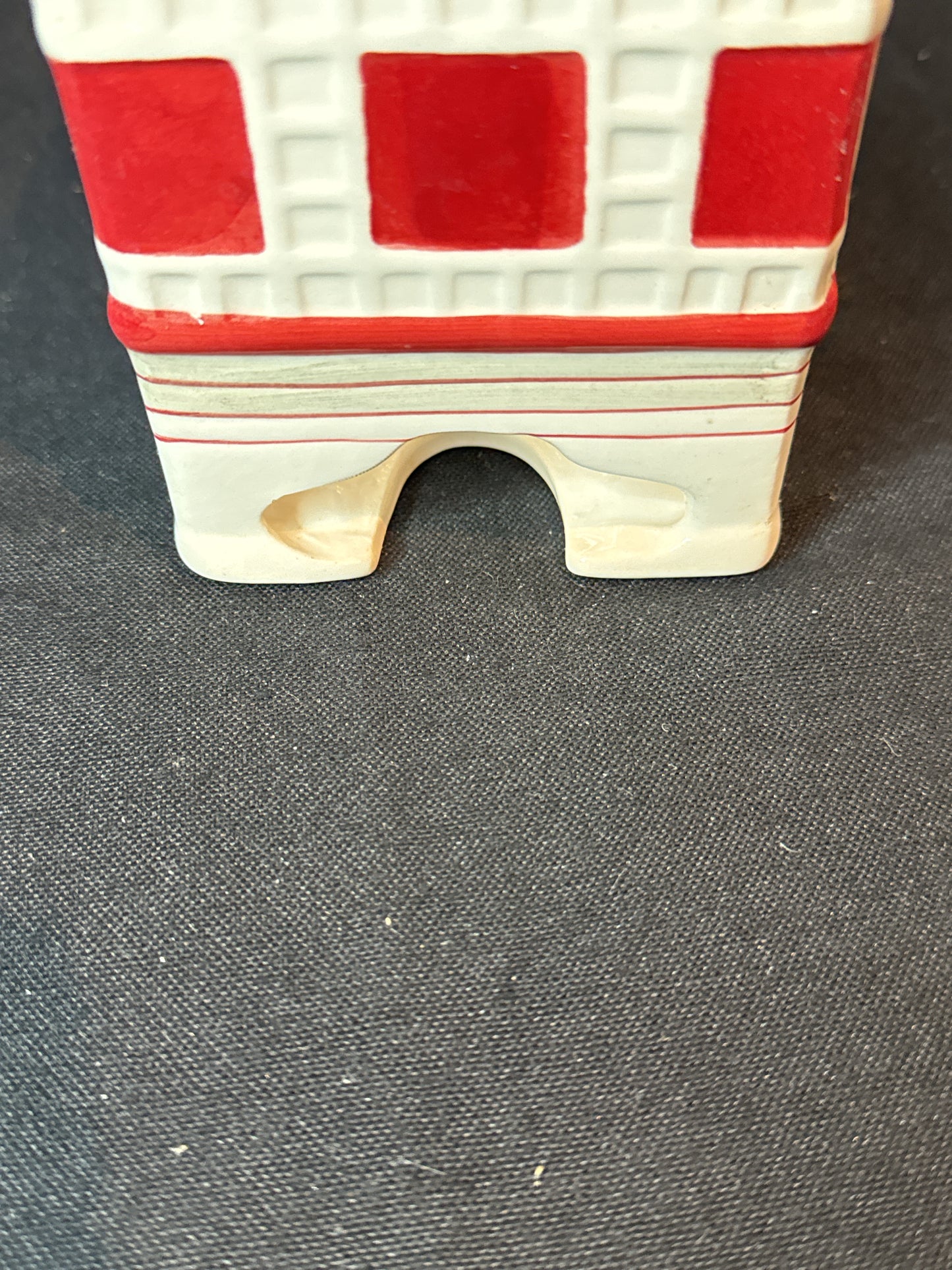 Twinings of London England Ceramic Tea Bag Caddy Canister/Dispenser Red & White