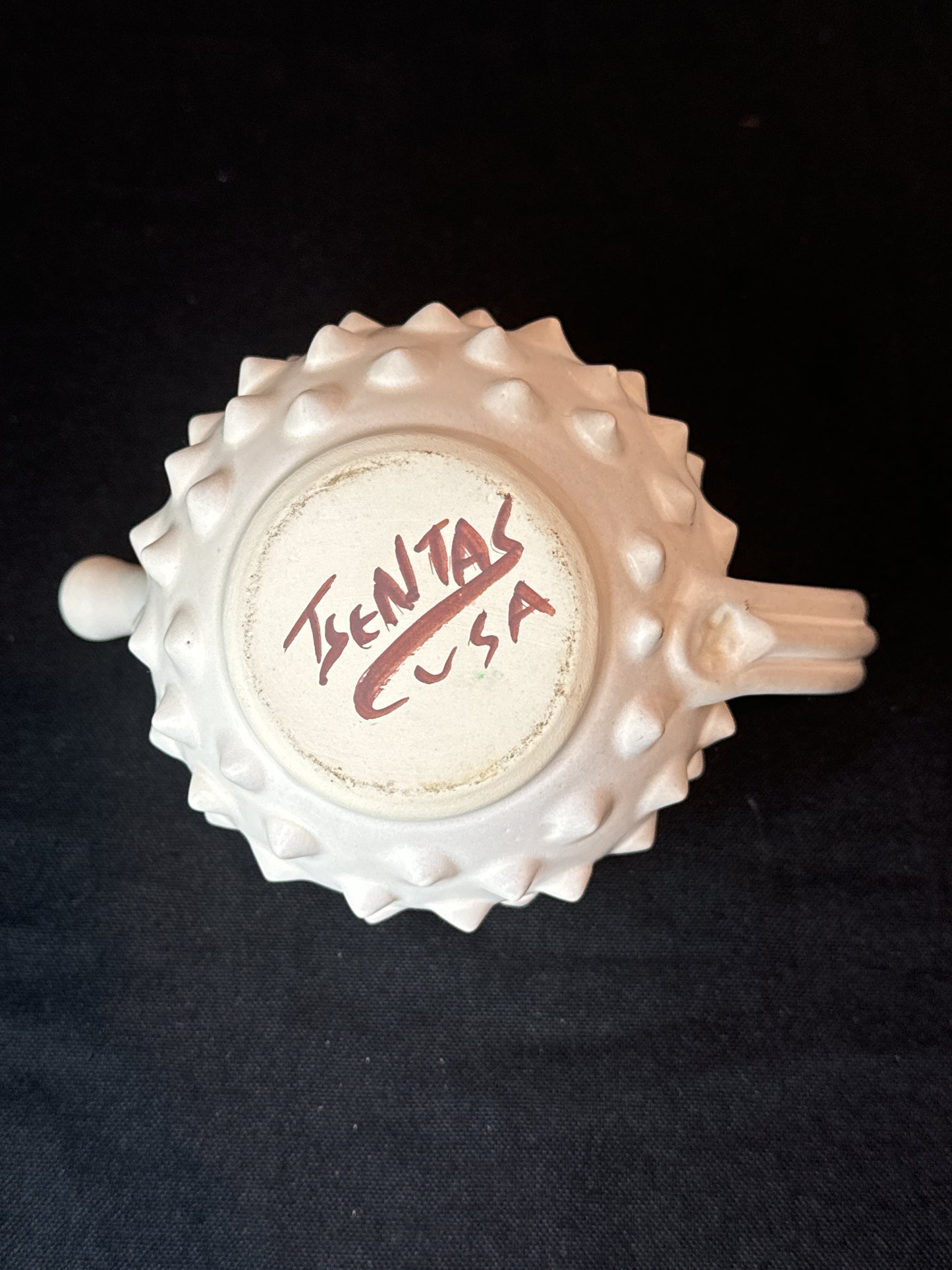 Small Hobnail White Pot for Watering Plants 4" Tall and 6.25" Long