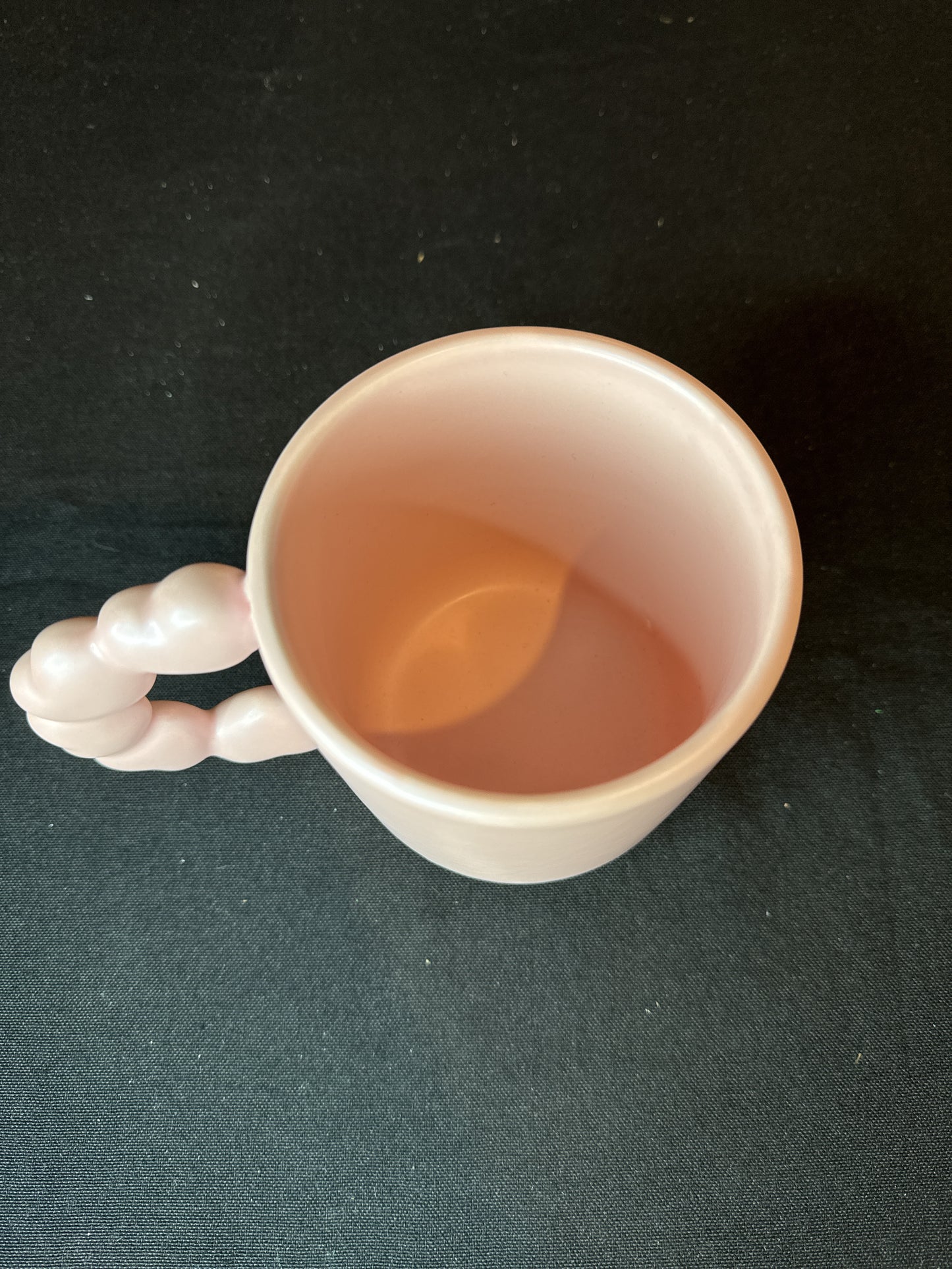 Large Ceramic Pink Coffee Mug/Cup with Hearts on Handle 16oz