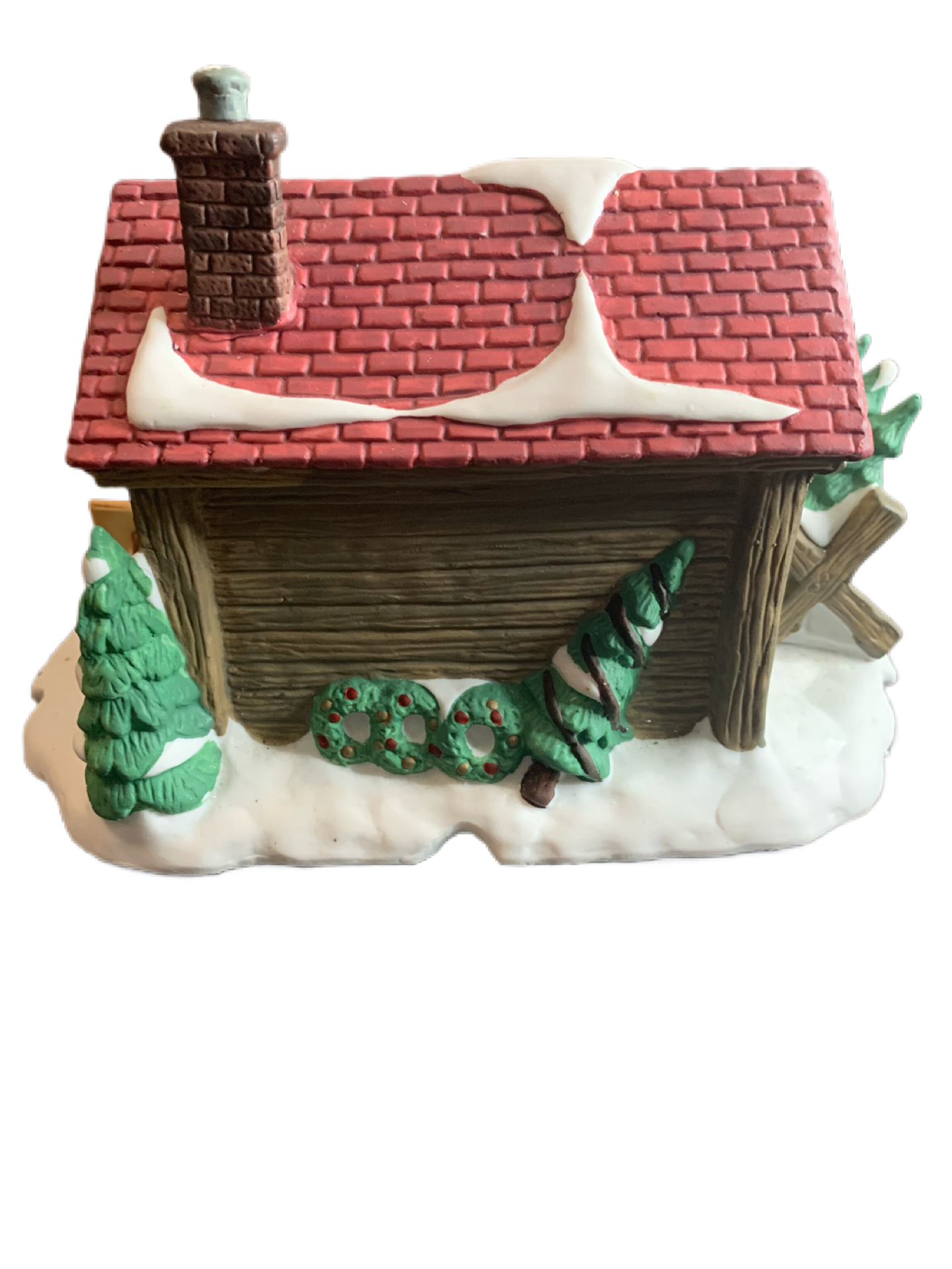 Vintage 1995 Dickens Collectible Christmas Village Christmas Tree and Wreathes.