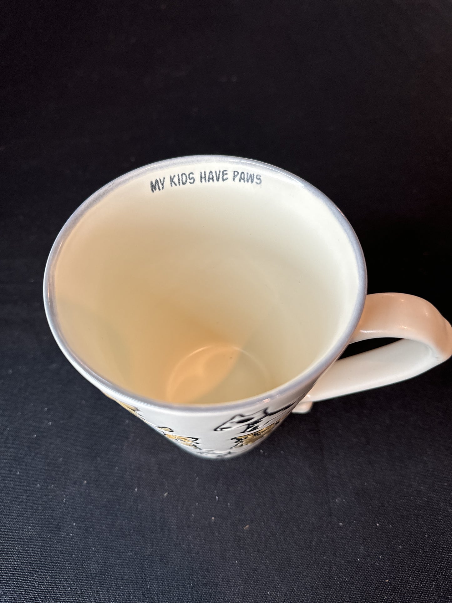 Tall Dog Coffee Mug/Cup "My Kids Have Paws" w/ White Interior 5" Tall New Inventory