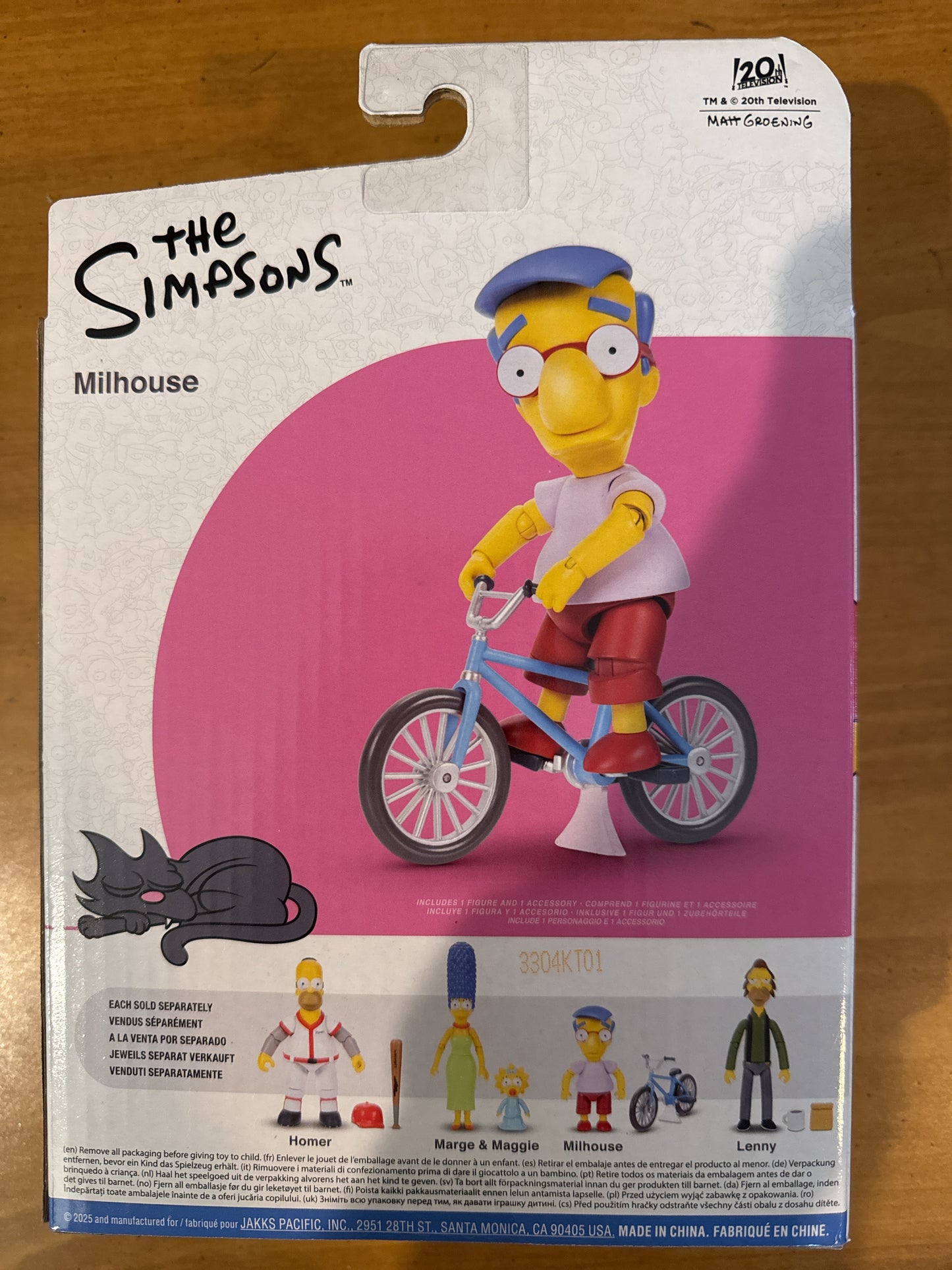 The Simpsons Milhouse Action Figure Jakks Pacific 3.5" Tall w/ Bicycle New in Box