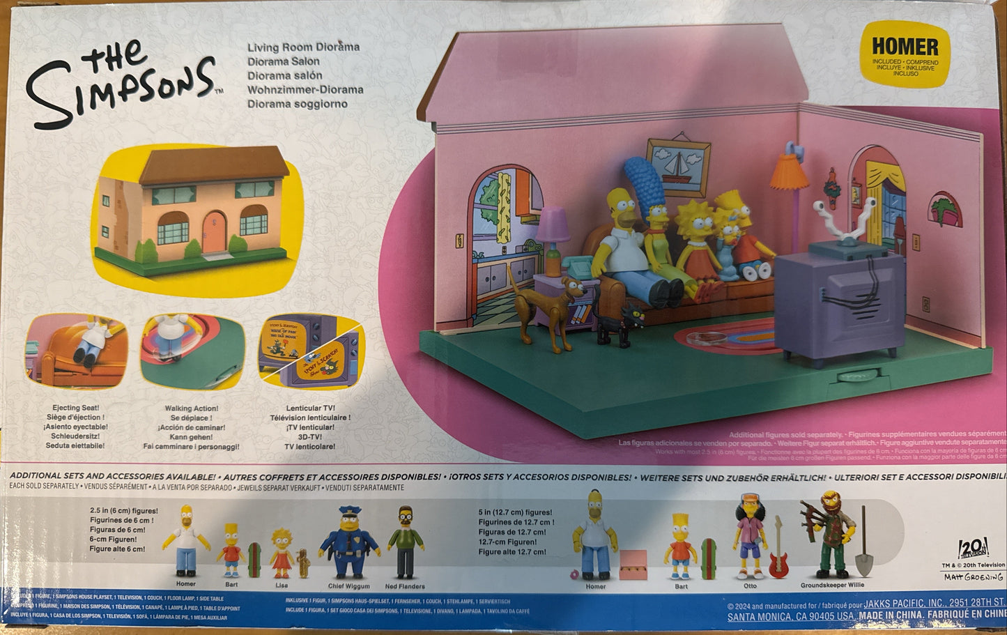 The Simpsons Living Room Diorama Playset Includes Homer Jakks Pacific New in Box