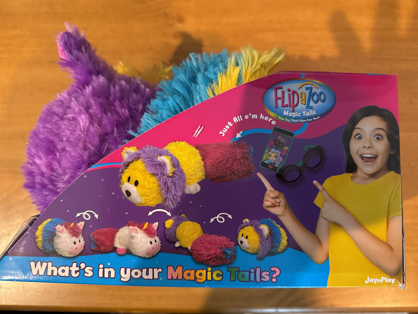 Flip A Zoo Magic Tails Blue Dragon to Purple Unicorn New in Box