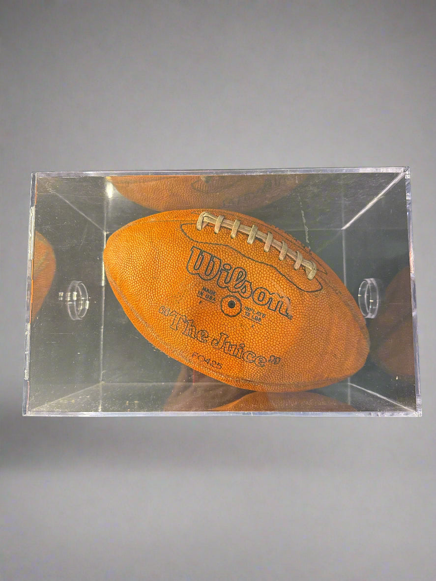 Vintage Wilson Orange Football w/ OJ Simpson's Signature Stamp "The Juice" 100% Leather In Case