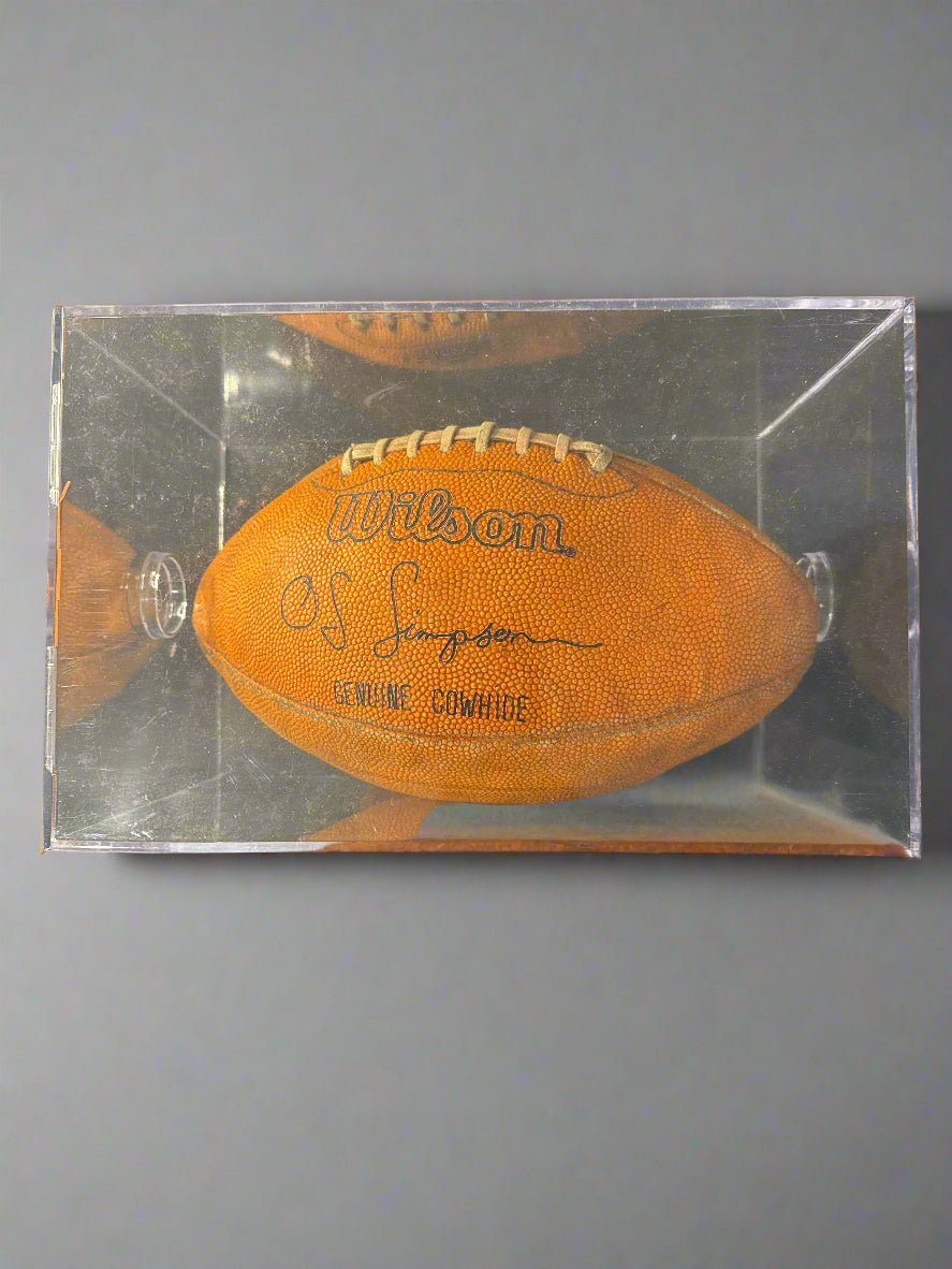 Vintage Wilson Orange Football w/ OJ Simpson's Signature Stamp "The Juice" 100% Leather In Case