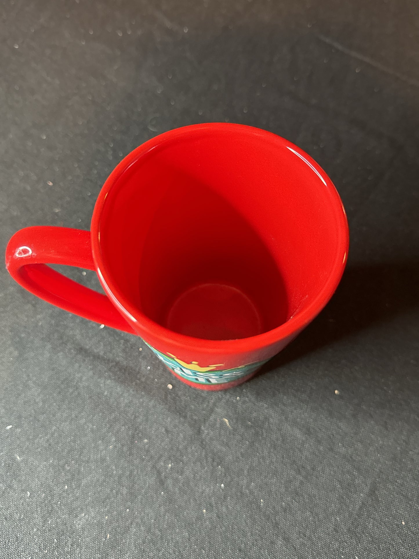 Kiss Me Red Coffee Mug Red Interior 5" Tall 12oz