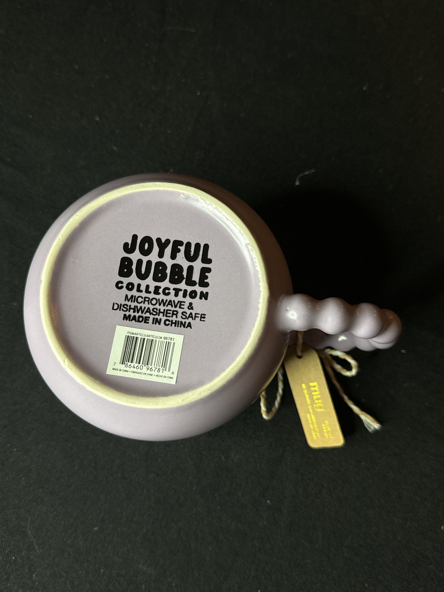 Joyful Bubble Purple Coffee Mug 12oz New with Tags Ceramic