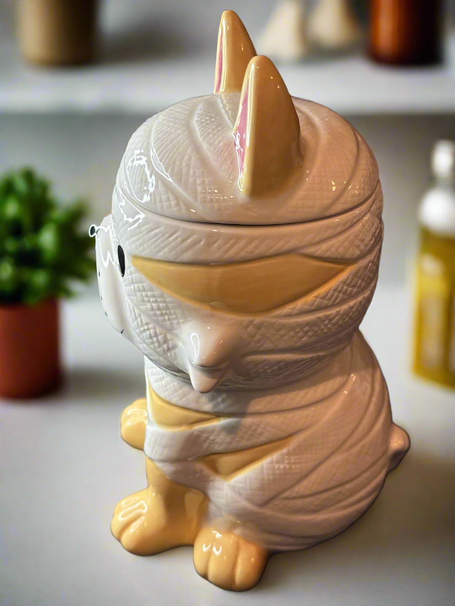 10 Strawberry Street Halloween Mummy Dog Cookie Jar Canister New with Tags