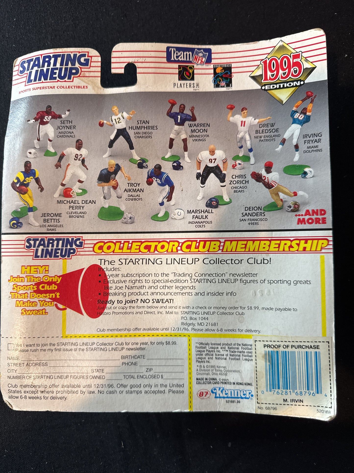 Starting Lineup 1995 Michael Irvin Dallas Cowboys New in Package.