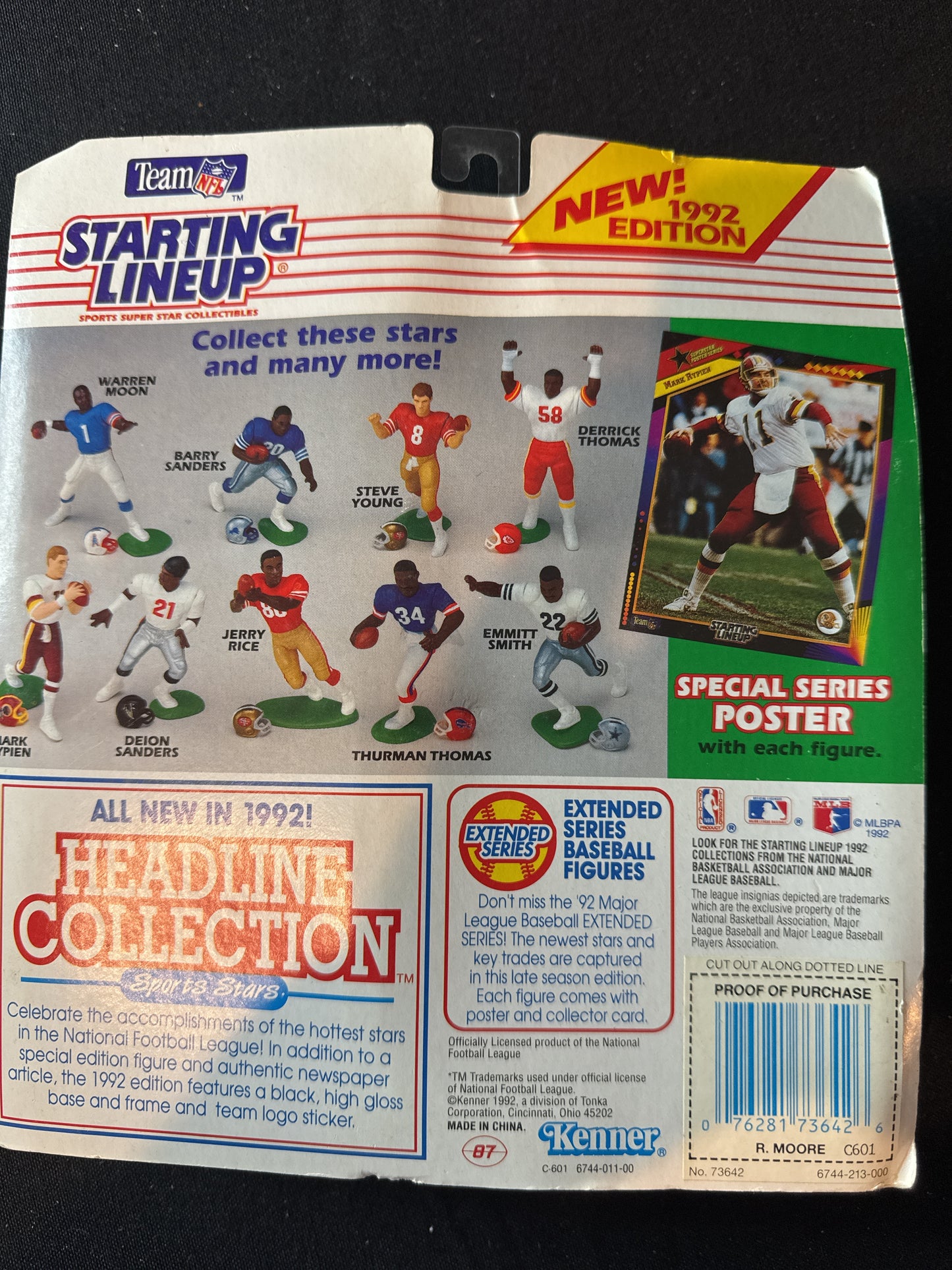 Starting Lineup NFL Rob Moore New York Jets Action Figure 1992 New in Package