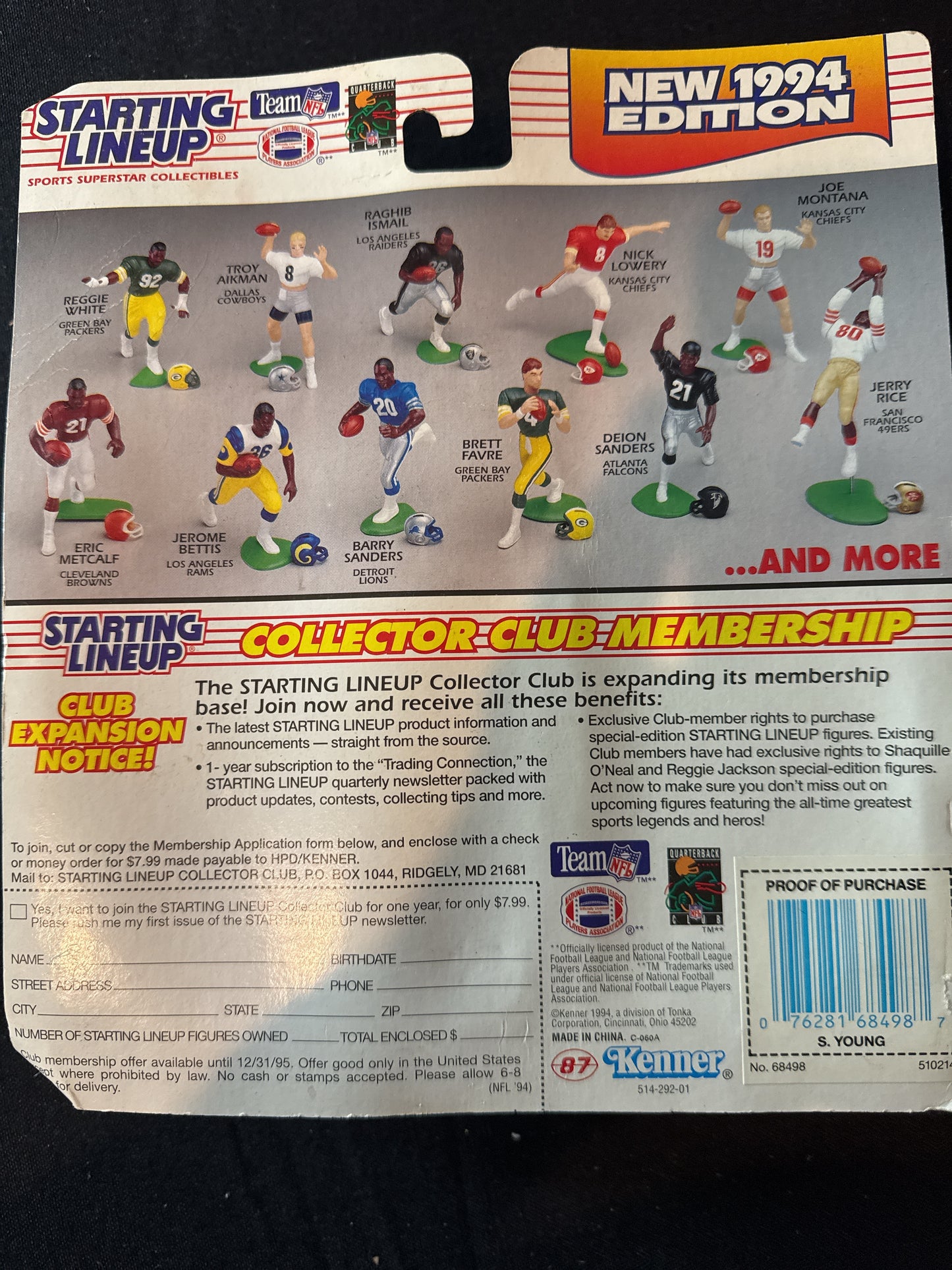 Starting Lineup 1994 NFL Steve Young San Francisco 49ers New in Package