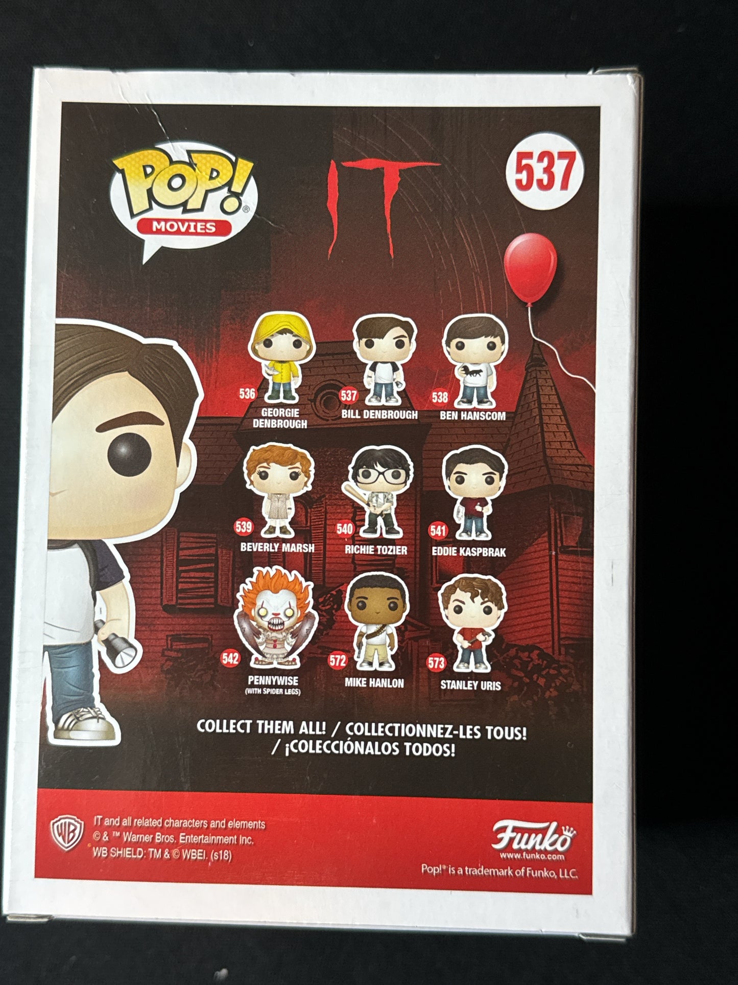 Funko Pop! IT Bill Denbrough Vinyl Figure #537 New in Box