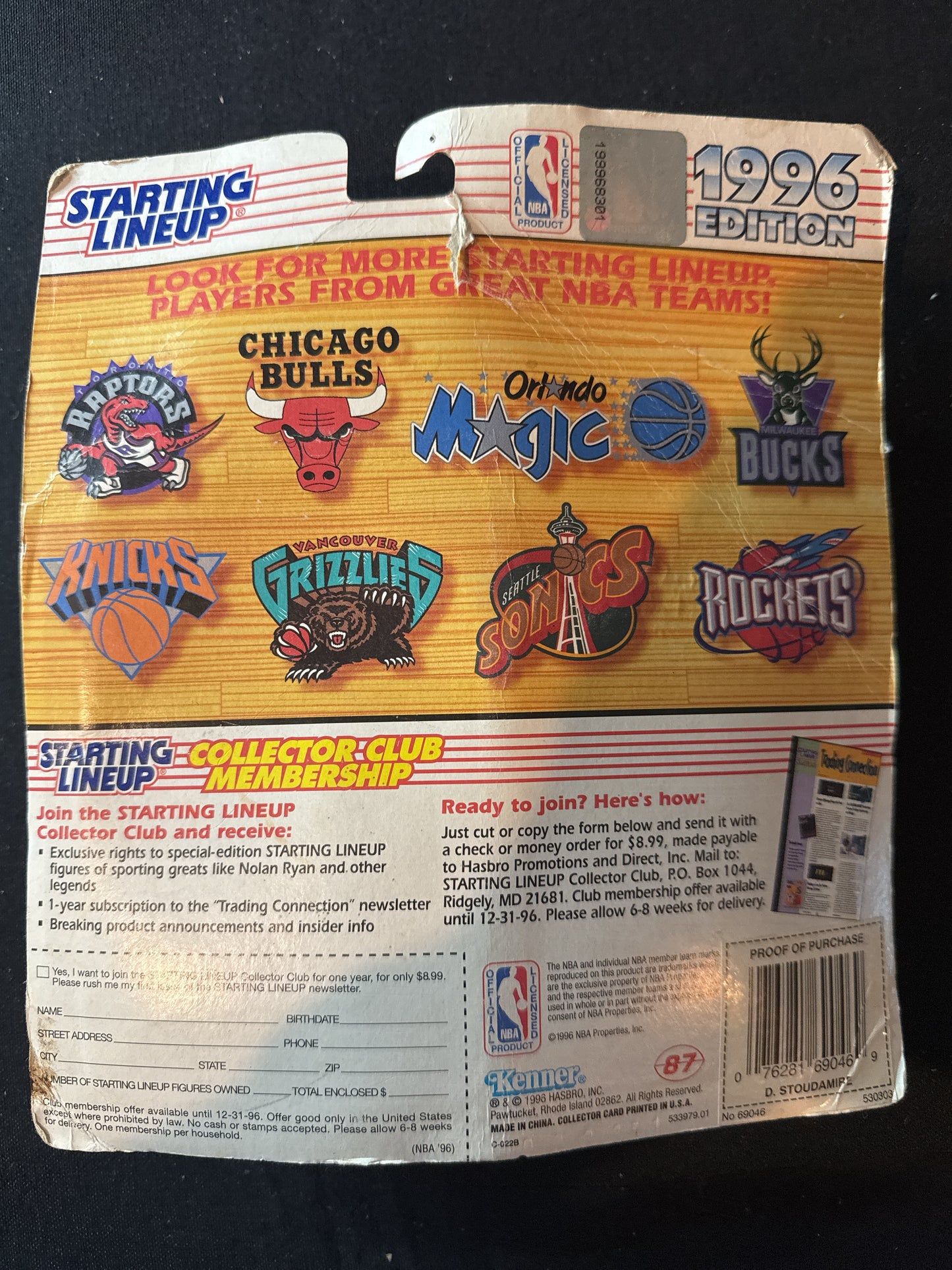 Starting Lineup 1996 NBA Damon Staudamire Toronto Raptors Action Figure New in Package