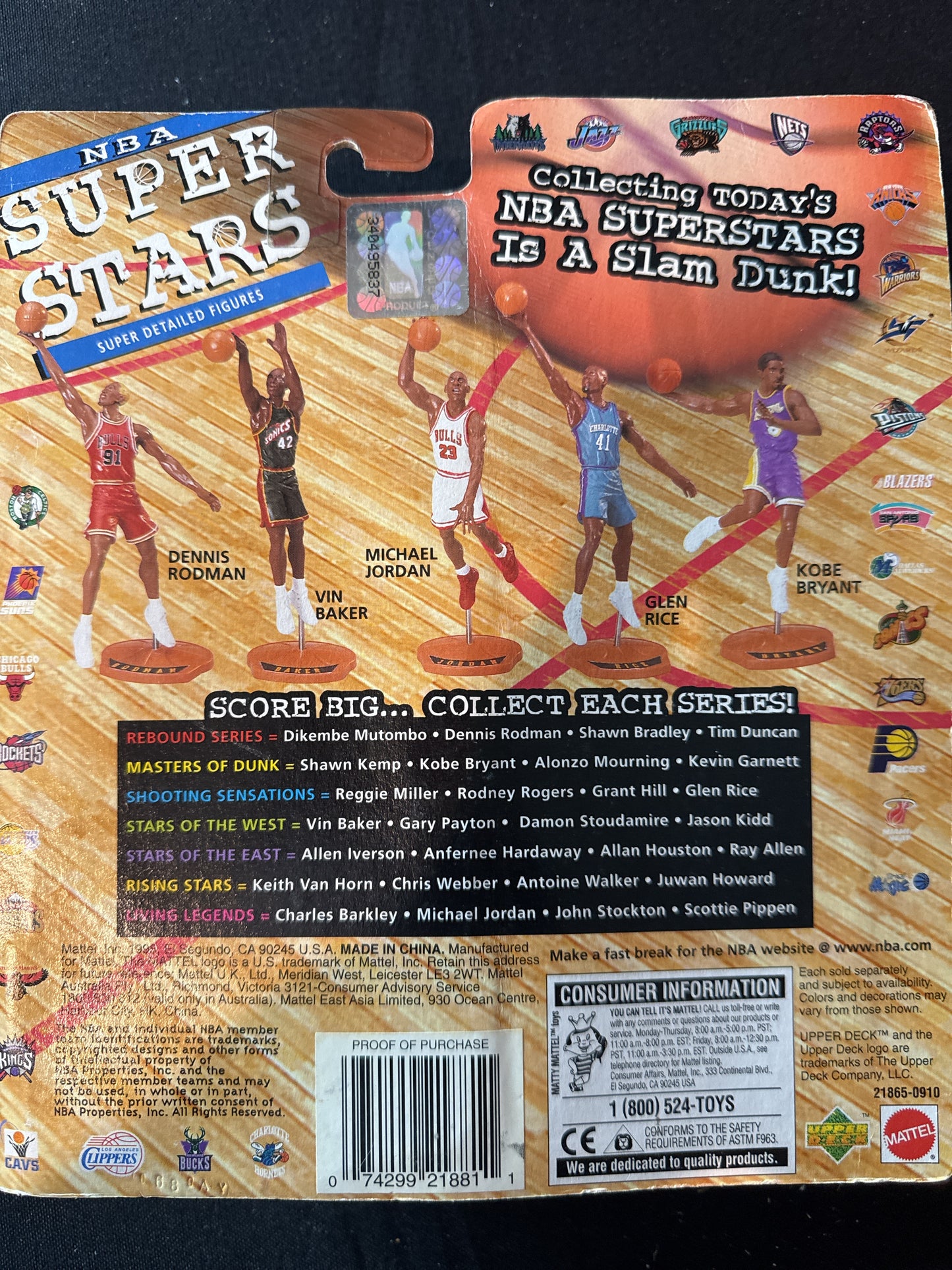 NBA Court Selection Super Stars 98-99 Season Charles Barkley Houston Rockets New in Package