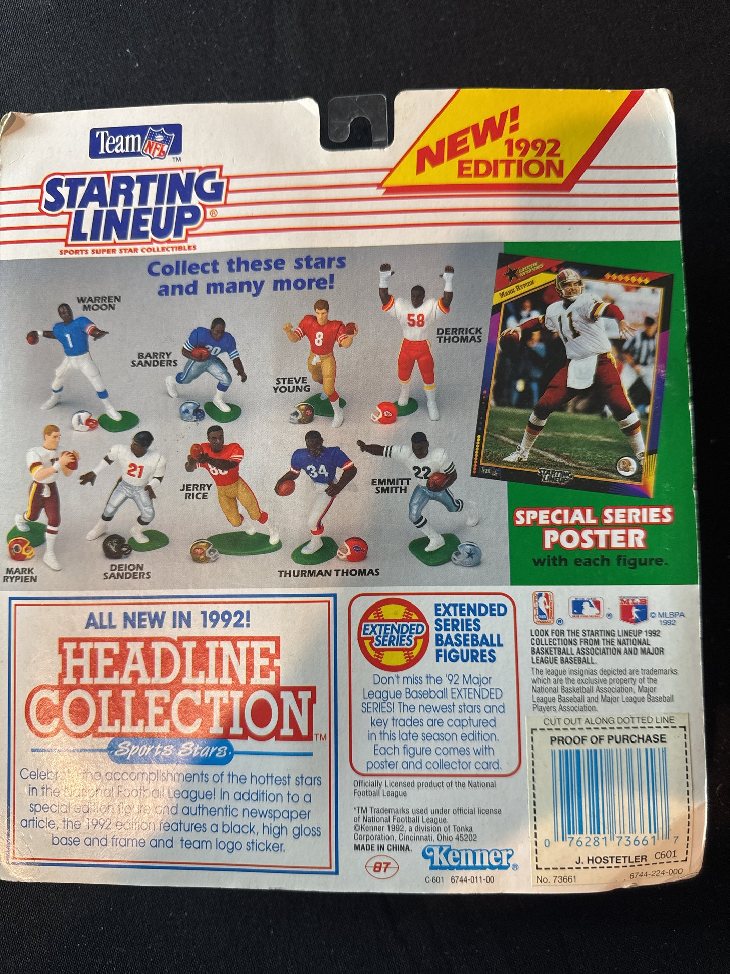 Starting Lineup 1992 NFL Jeff Hostetler NY Giants Action Figure New in Package
