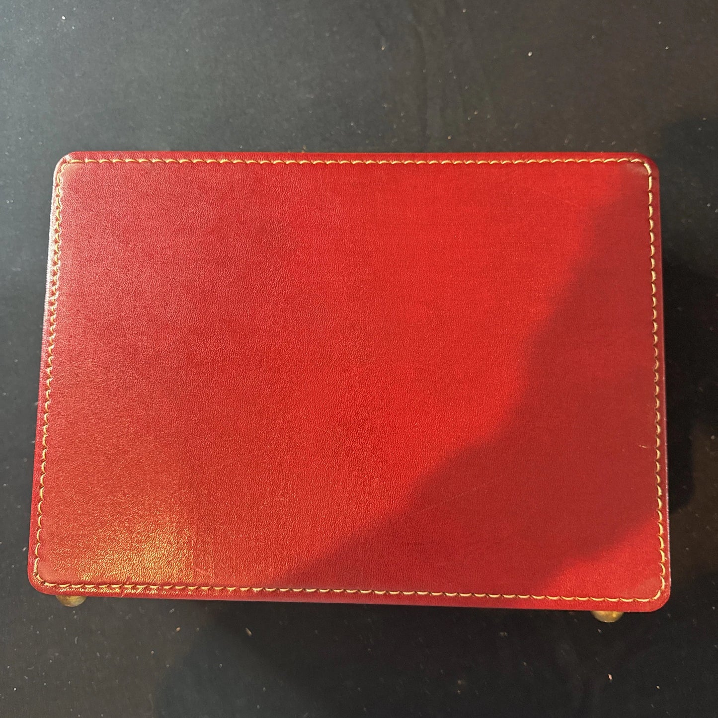 Vintage Shortrip Red Cowhide Leather Travel Case Suitcase Carry On Luggage Vanity