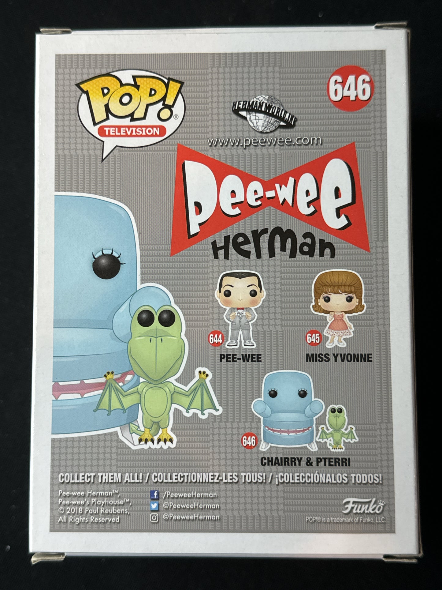 Funko Pop! Pee-Wee Herman Chairry & Pterri Vinyl Figures #646 New in Box