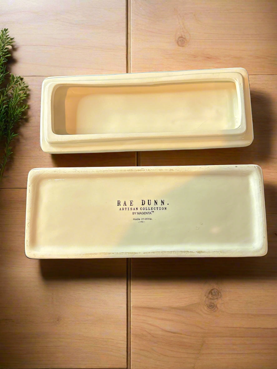 Rae Dunn by Magenta "You Are Beautiful" Long Lidded Jewelry Box Glazed Ceramic White 8.75" Long