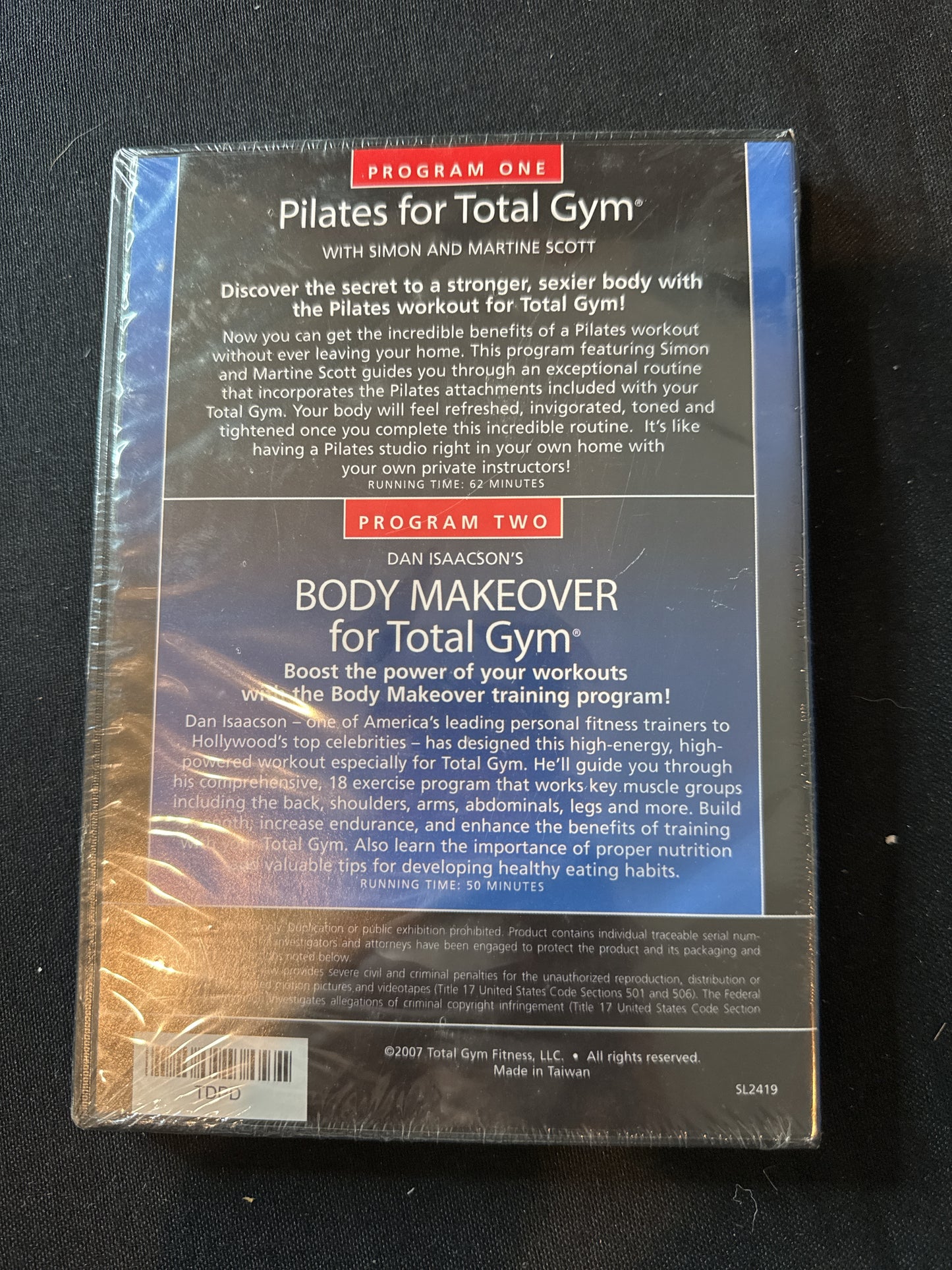 Sealed New Pilates For Total Gym w/ Simon & Martine Scott Program 2 Dan Isaacson's Total Makeover