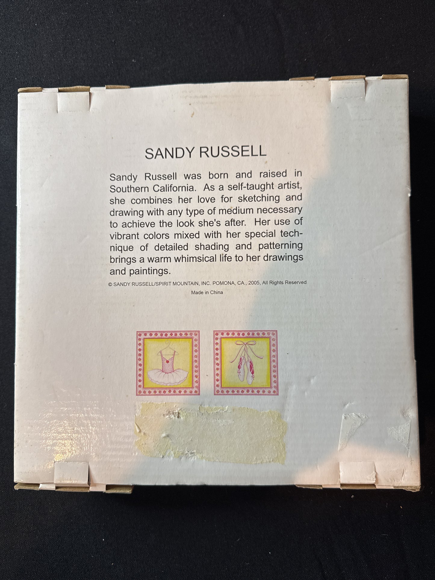 Child's Room Wall Art Canvas Print Stretched Pink Green Ballet Tutu Flowers 9" x 9"