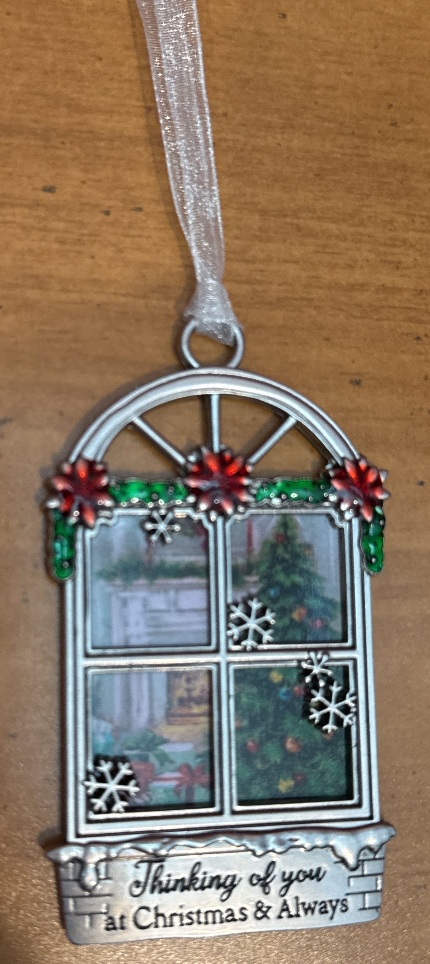 Ganz Zinc Christmas Window Ornament Thinking of You At Christmas & Always New