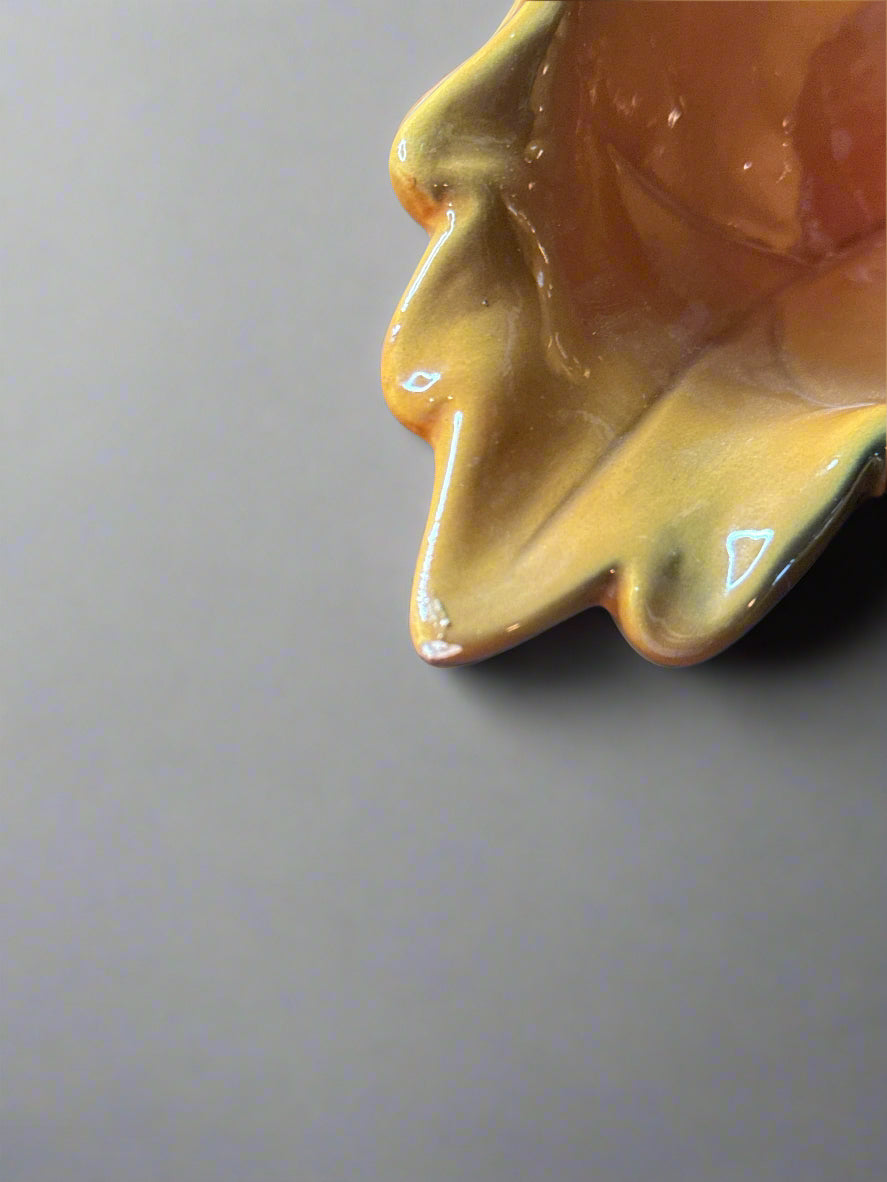 Ceramic Leaf Shaped Bowl 9" - 10" Wide x 2.5" Tall