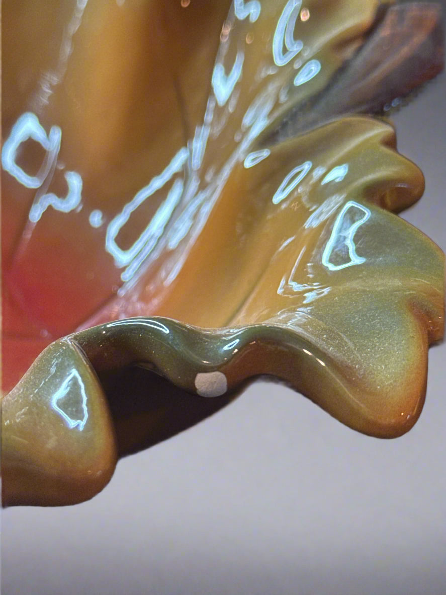 Ceramic Leaf Shaped Bowl 9" - 10" Wide x 2.5" Tall
