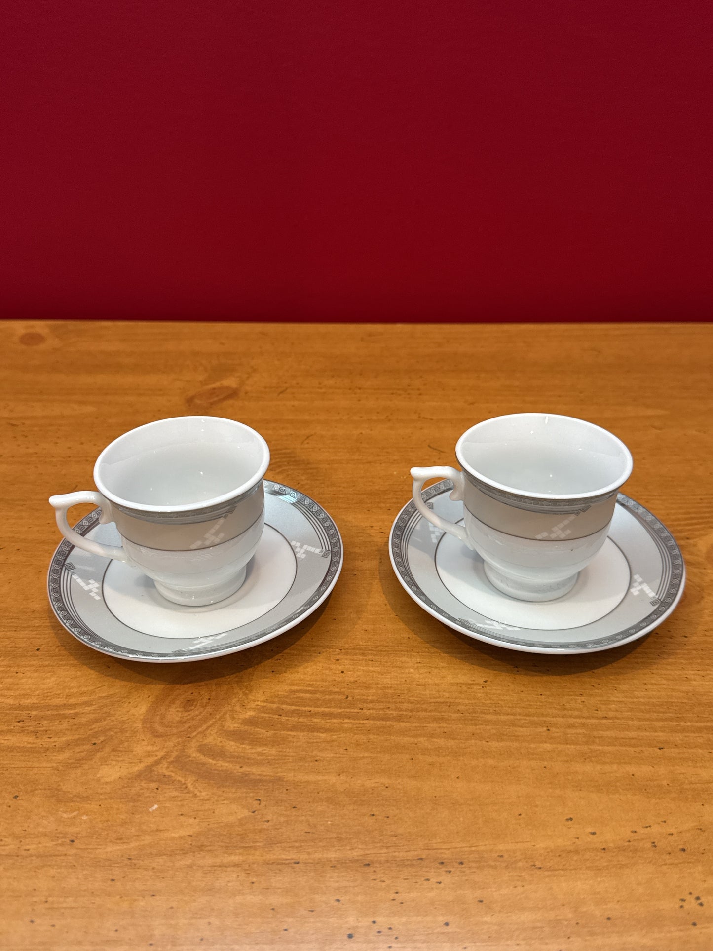 Vintage D'Lusso Designs Silver Design Cup & Saucer Set of 2 New in Box