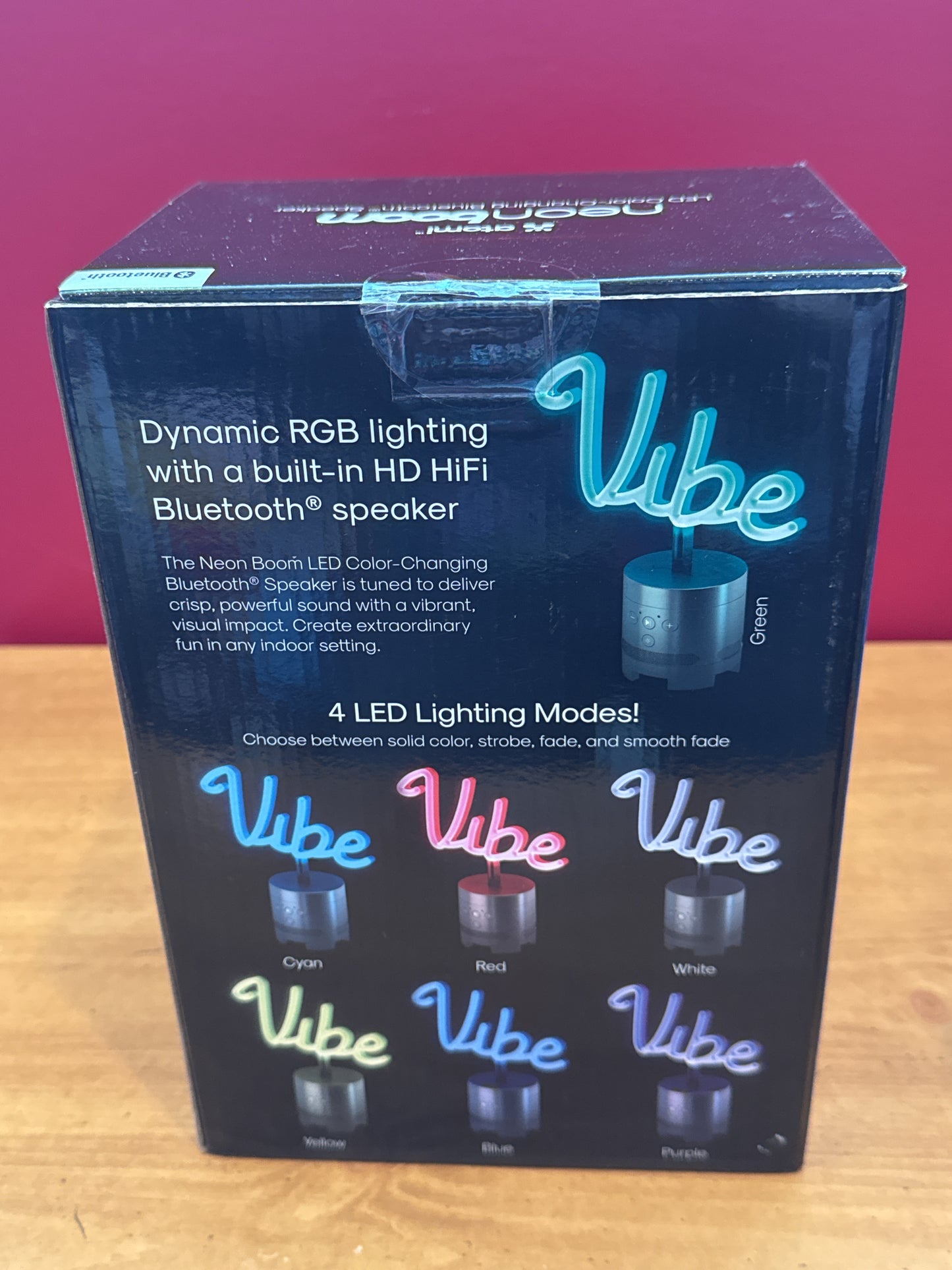 Atomi Neon Boom LED Color Changing Bluetooth Speaker New in Box