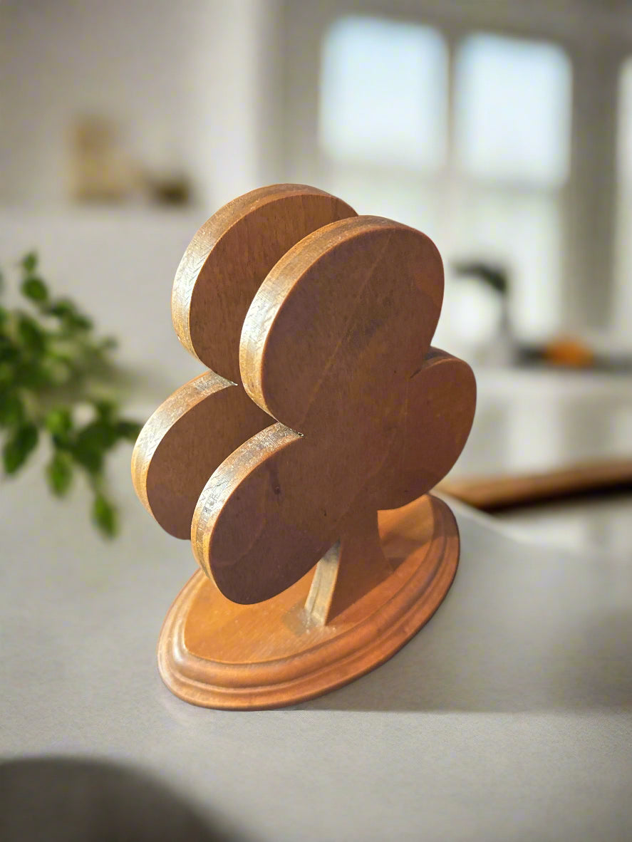 Clubs Napkin Holder Wooden 7.5" Tall x 6.5" Wide