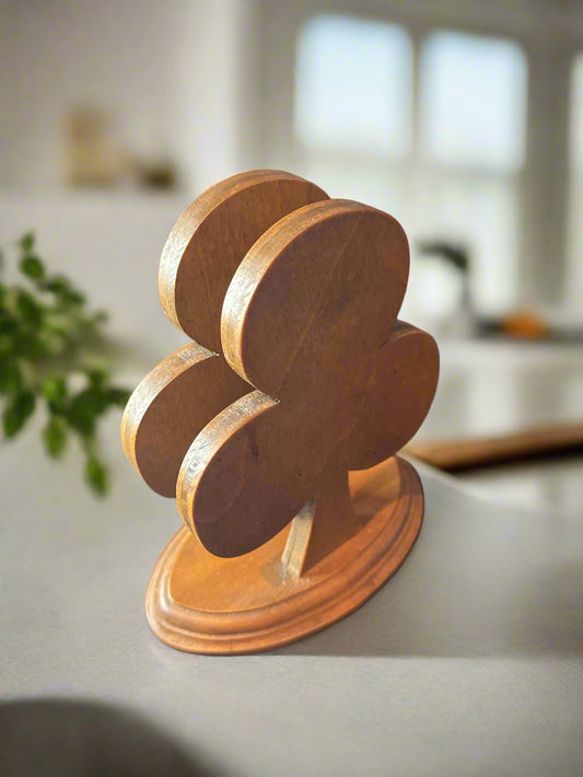 Clubs Napkin Holder Wooden 7.5" Tall x 6.5" Wide