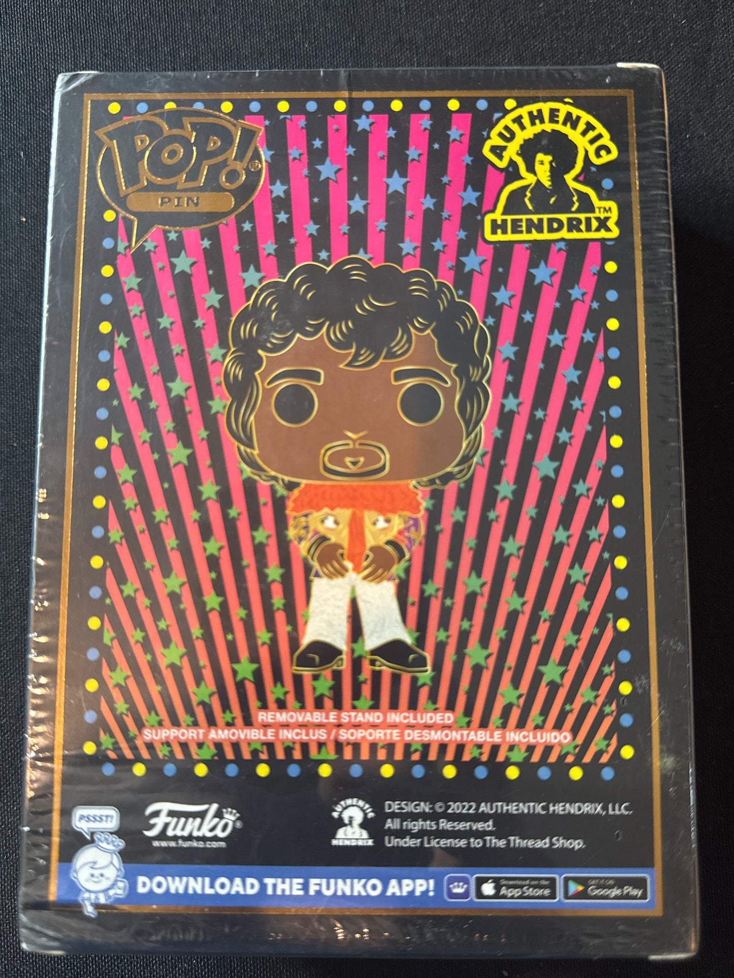 Funko Pop! Enamel Pin Jimi Hendrix SE 2022 Authentic Walmart Exclusive 4.25" Tall w/ Stand