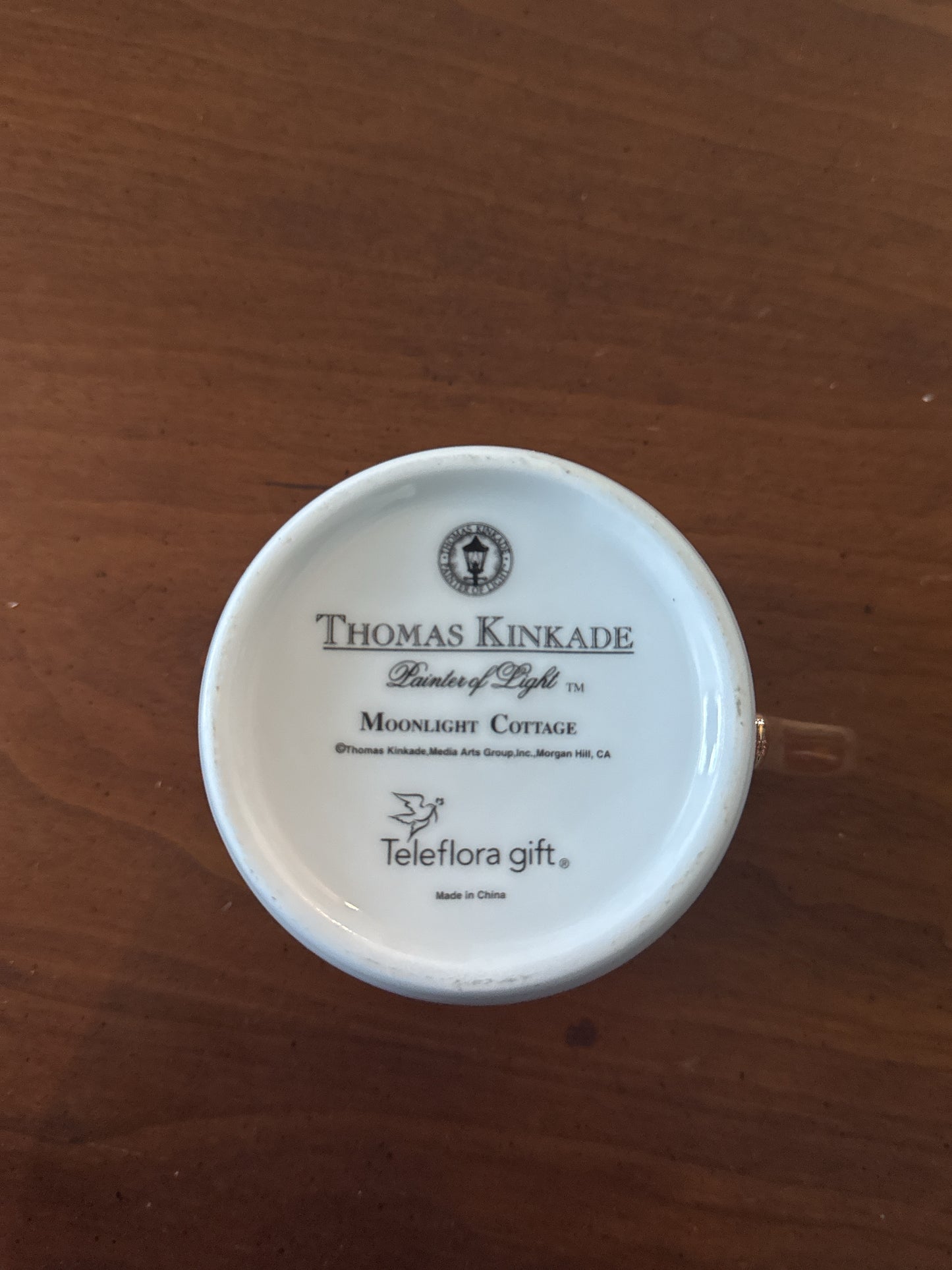 Thomas Kinkade Painter of Light Moonlight Cottage Coffee Cup Mug 3" Tall