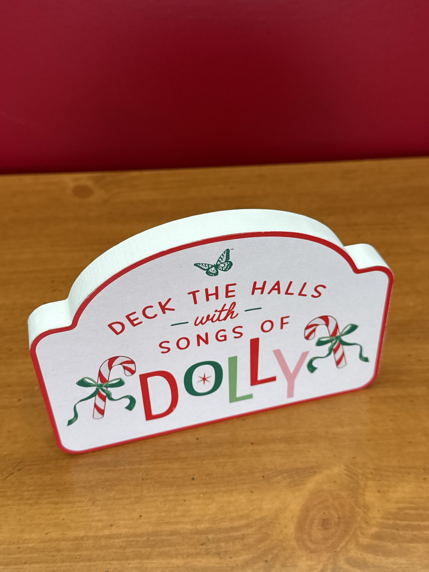 Deck The Halls w/ Songs of Dolly Parton Christmas Themed Wood Block New