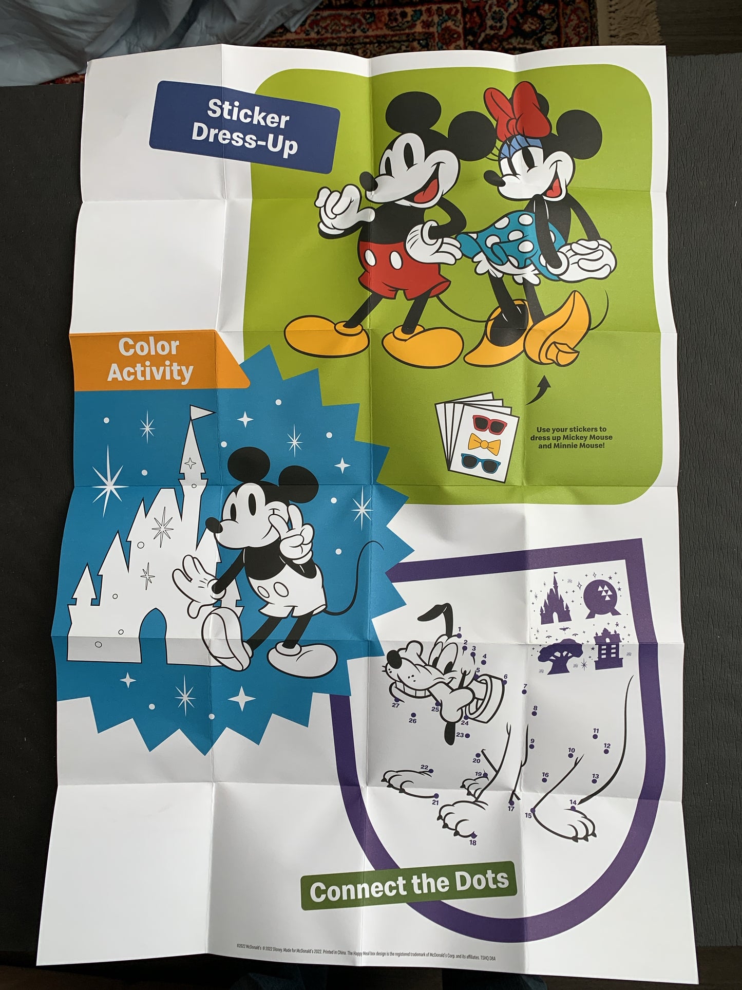 2022 Disney Mickey and Minnie at Epcot Poster Happy Meal from McDonalds