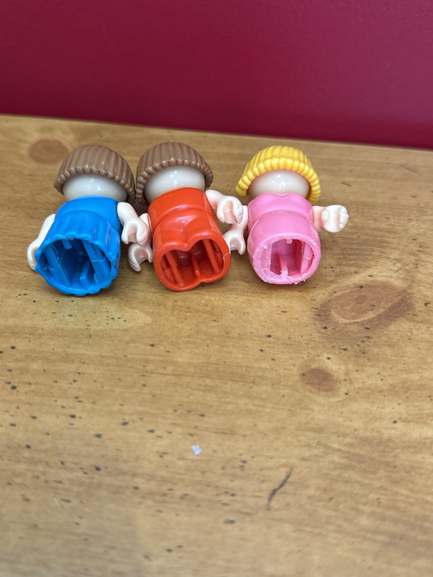 Vintage 1980s Playskool Li'l Playmates Line Little People Set of 3 Figures