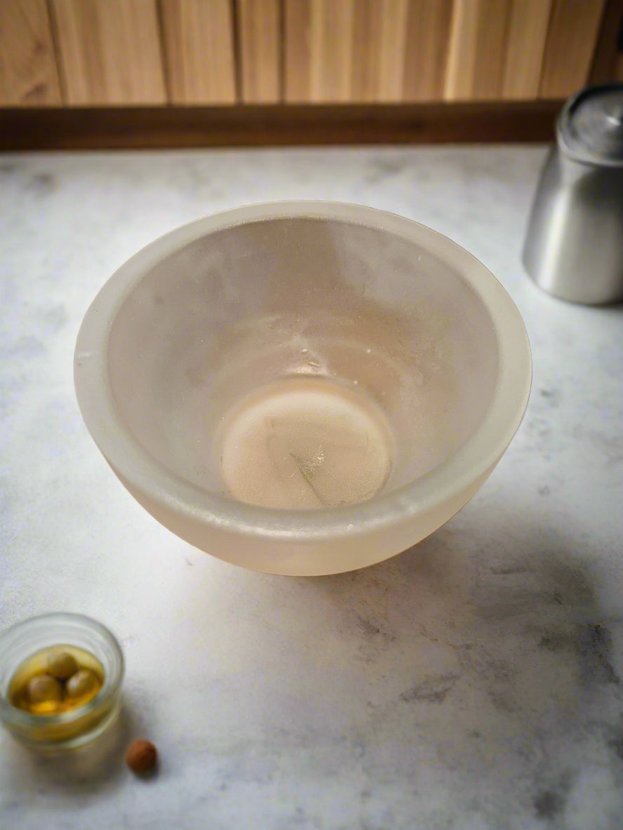 Small Frosted Selenite Bowl 4.25" Wide x 2.25" Tall