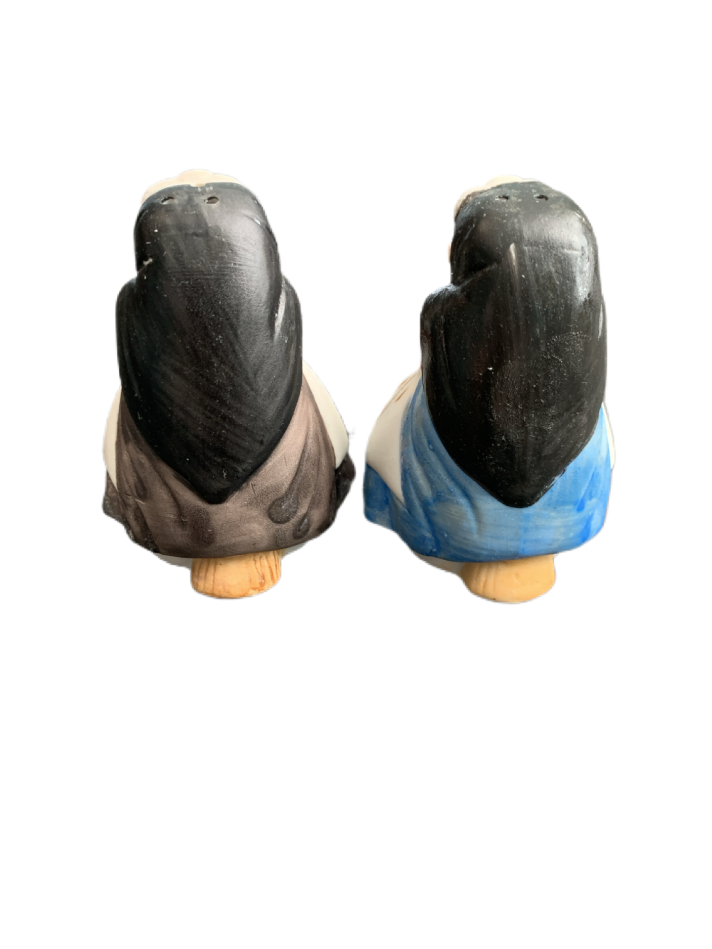 Ceramic Salt & Pepper Shakers Kitchen Witch Big Nose Babushka Halloween Vintage