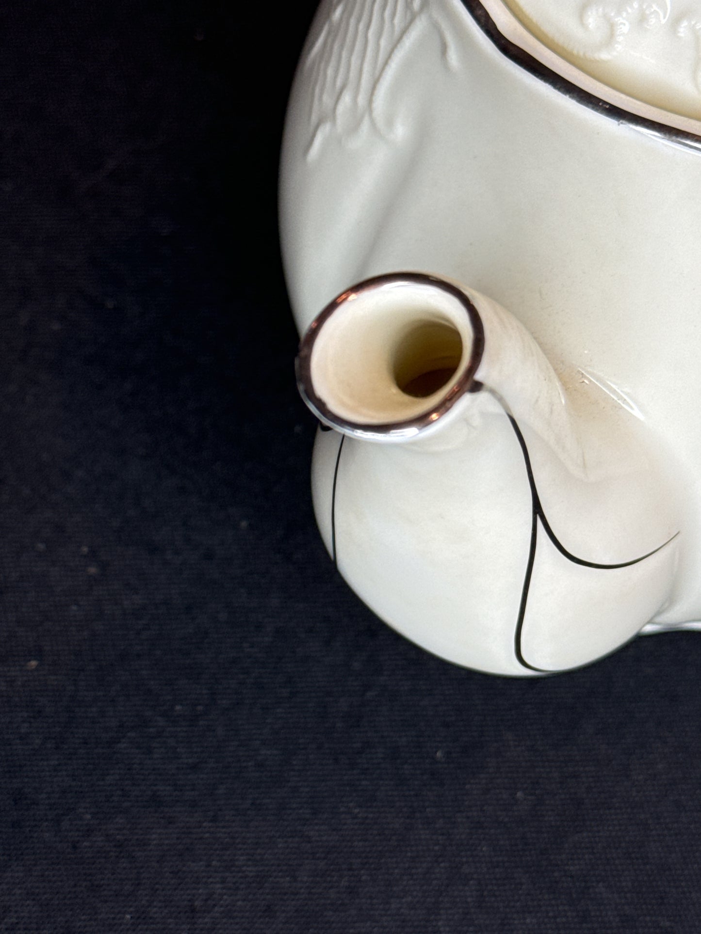 Lefton China 25th Anniversary Tea Pot 7" Tall and 9" Wide