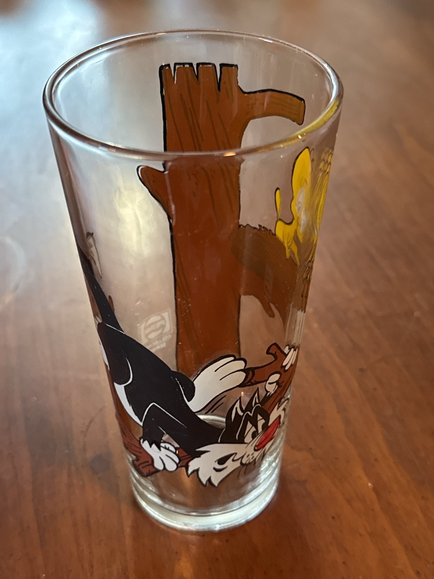 Vintage Pepsi Collector Glass 1976 Warner Bros Sylvester Cat Tweety Bird Looney Tunes Tree Saw